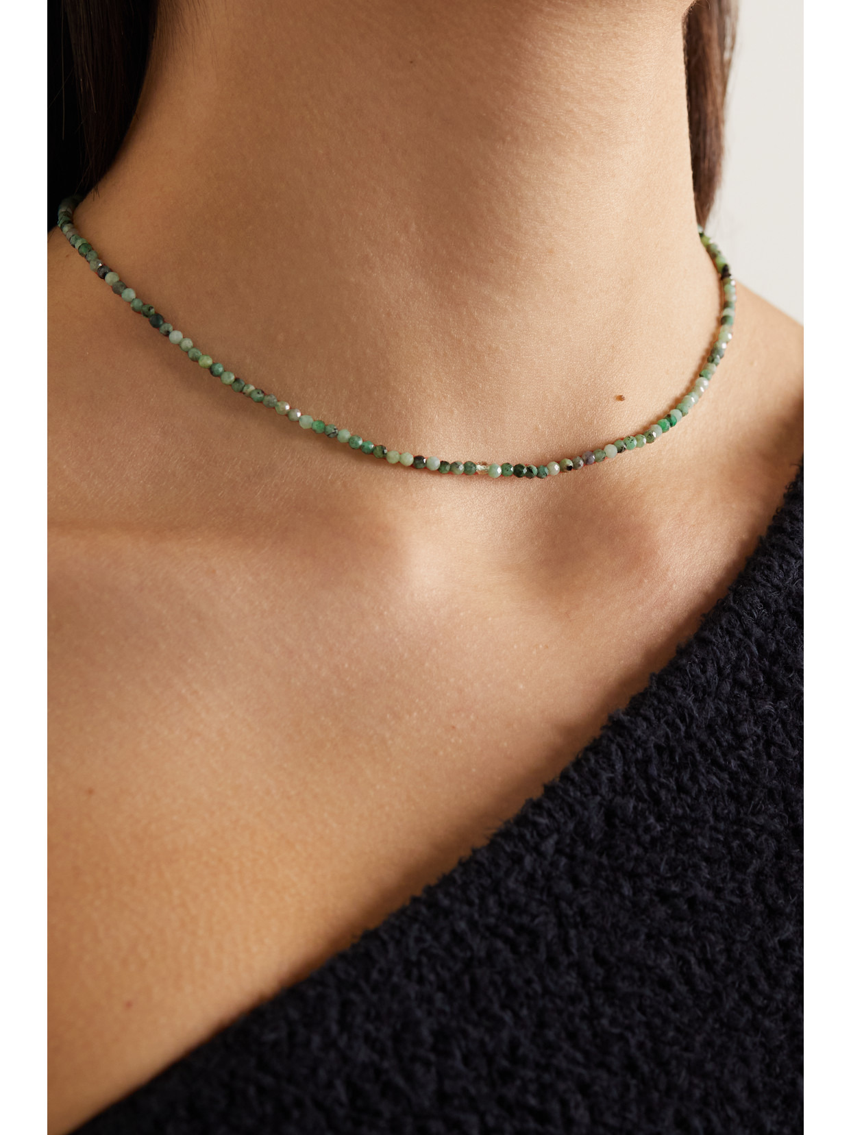 14-karat Gold Emerald Necklace - 2