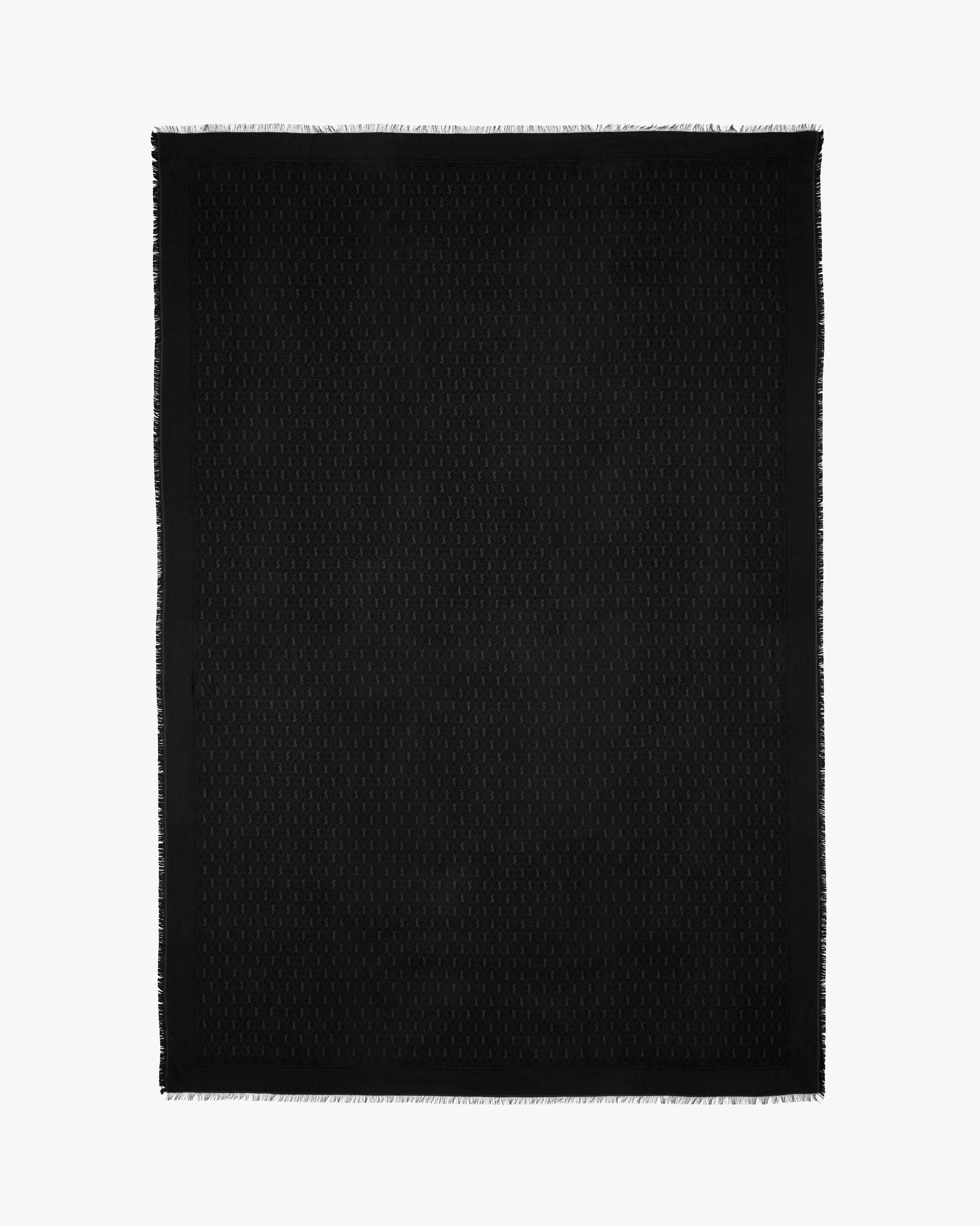 LARGE CASSANDRE SCARF IN WOOL JACQUARD, SILK AND COTTON BLEND - 2