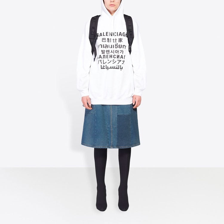 Balenciaga Printing hooded Sports Unisex White 641679TJVI69040 - 3