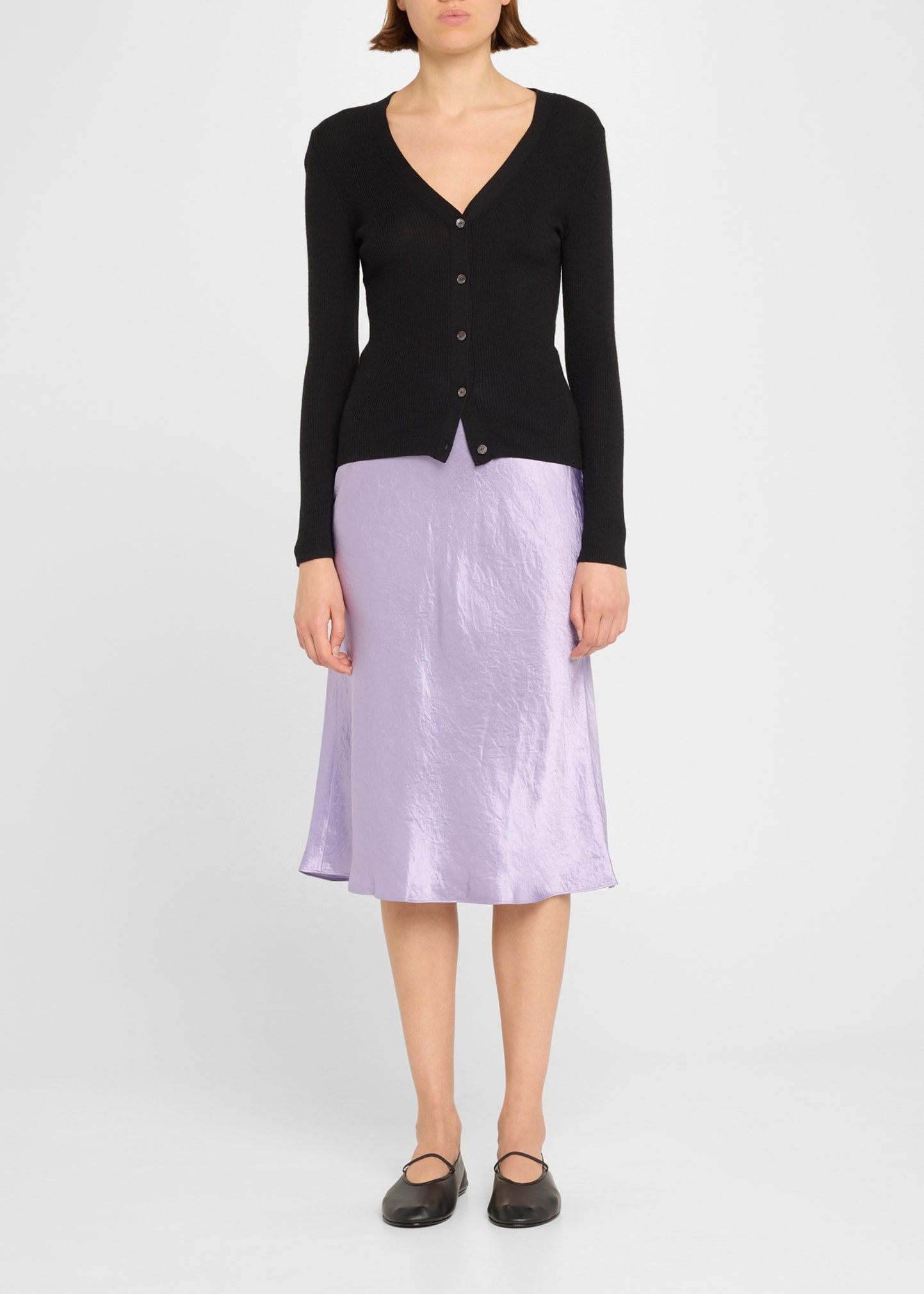 Midi Satin Slip Skirt - 2