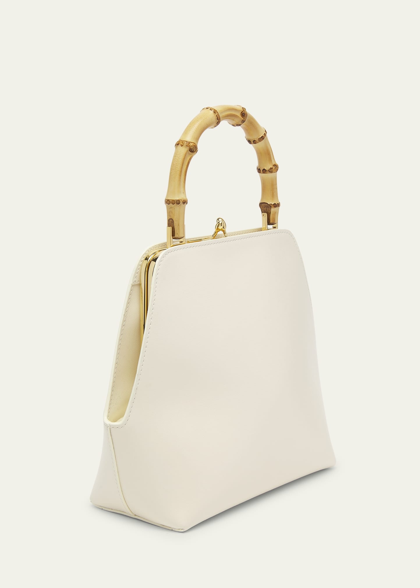 Jil Sander Goji Small Square Bamboo Top-Handle Bag | REVERSIBLE