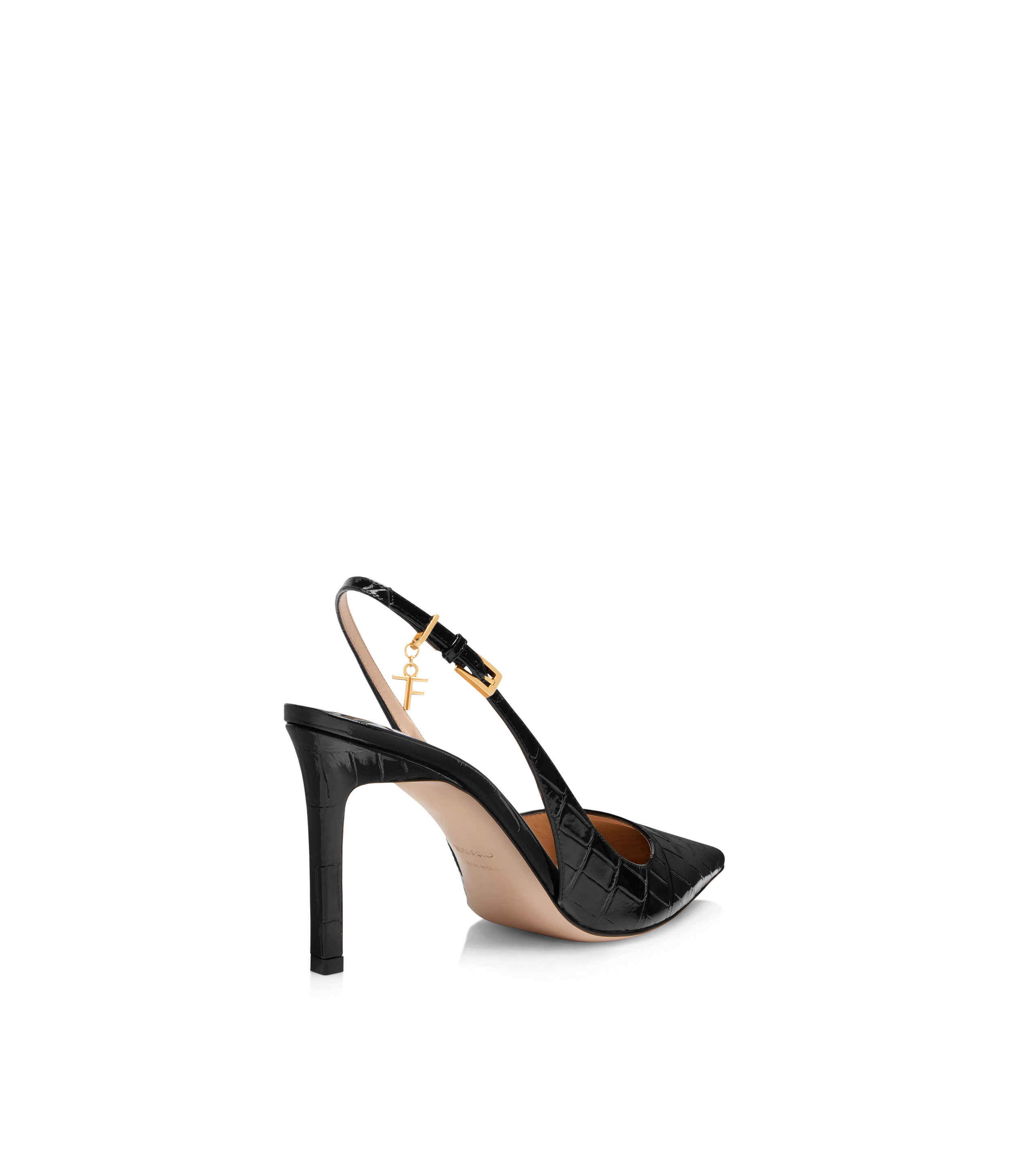 STAMPED CROCODILE LEATHER ANGELINA SLINGBACK - 3