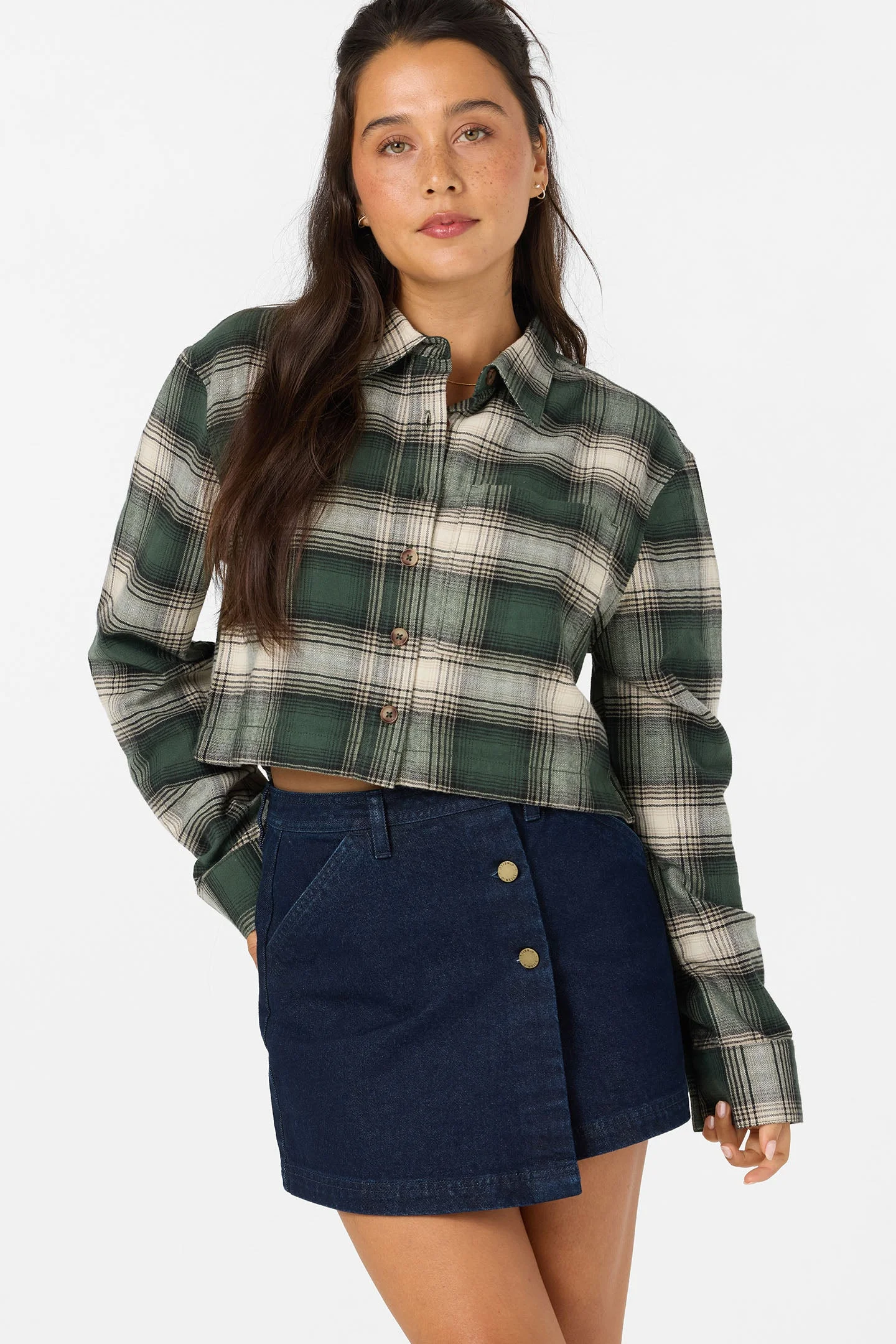 Pippa Sleeve Crop Flannel - 1
