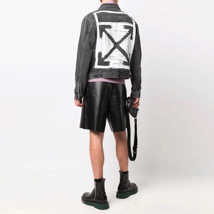 Off-White FW21 Denim Jacket Slim Fit Version Gray OMYE054F21DEN0030601 - 4