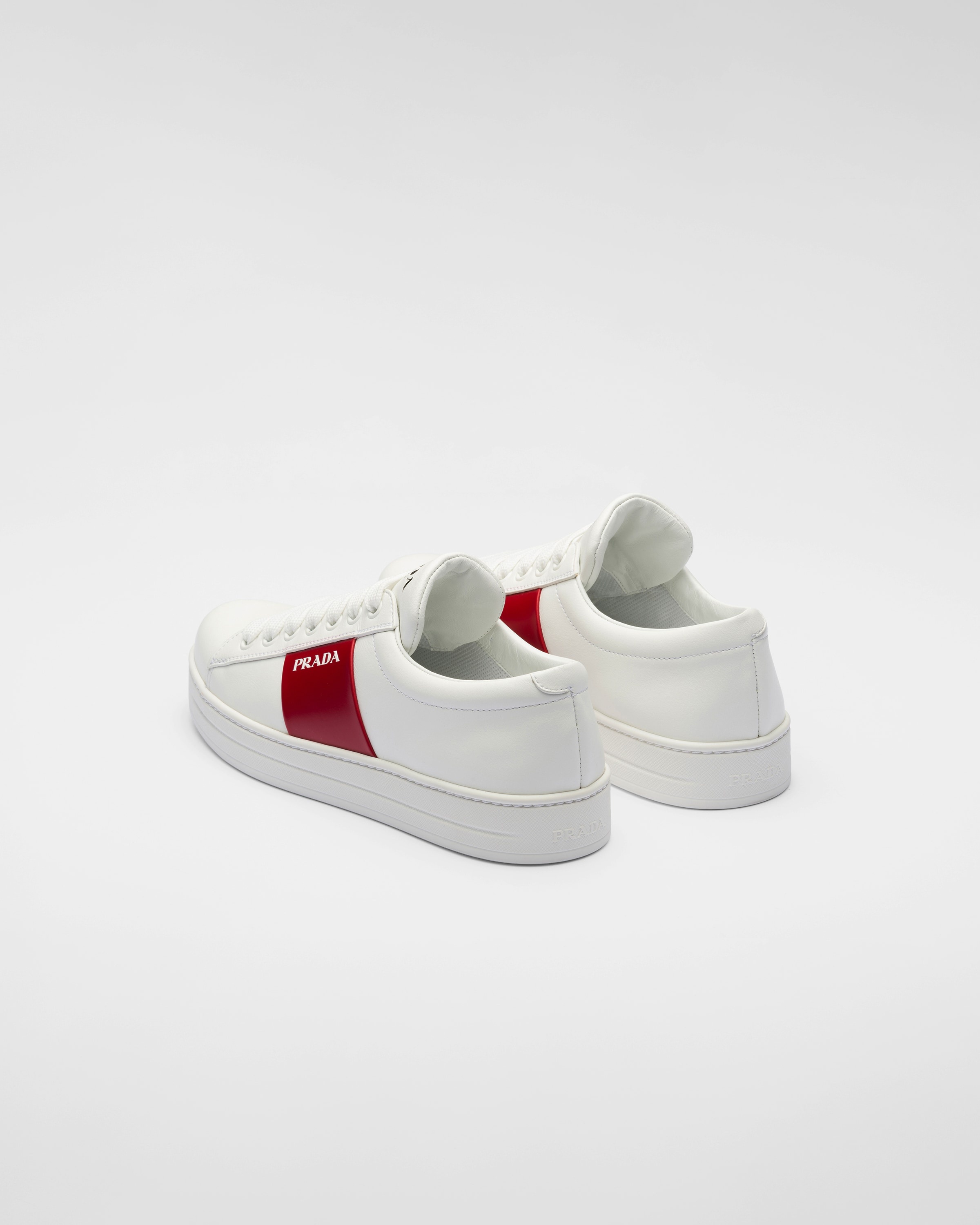 Leather laced sneakers with logo - 4