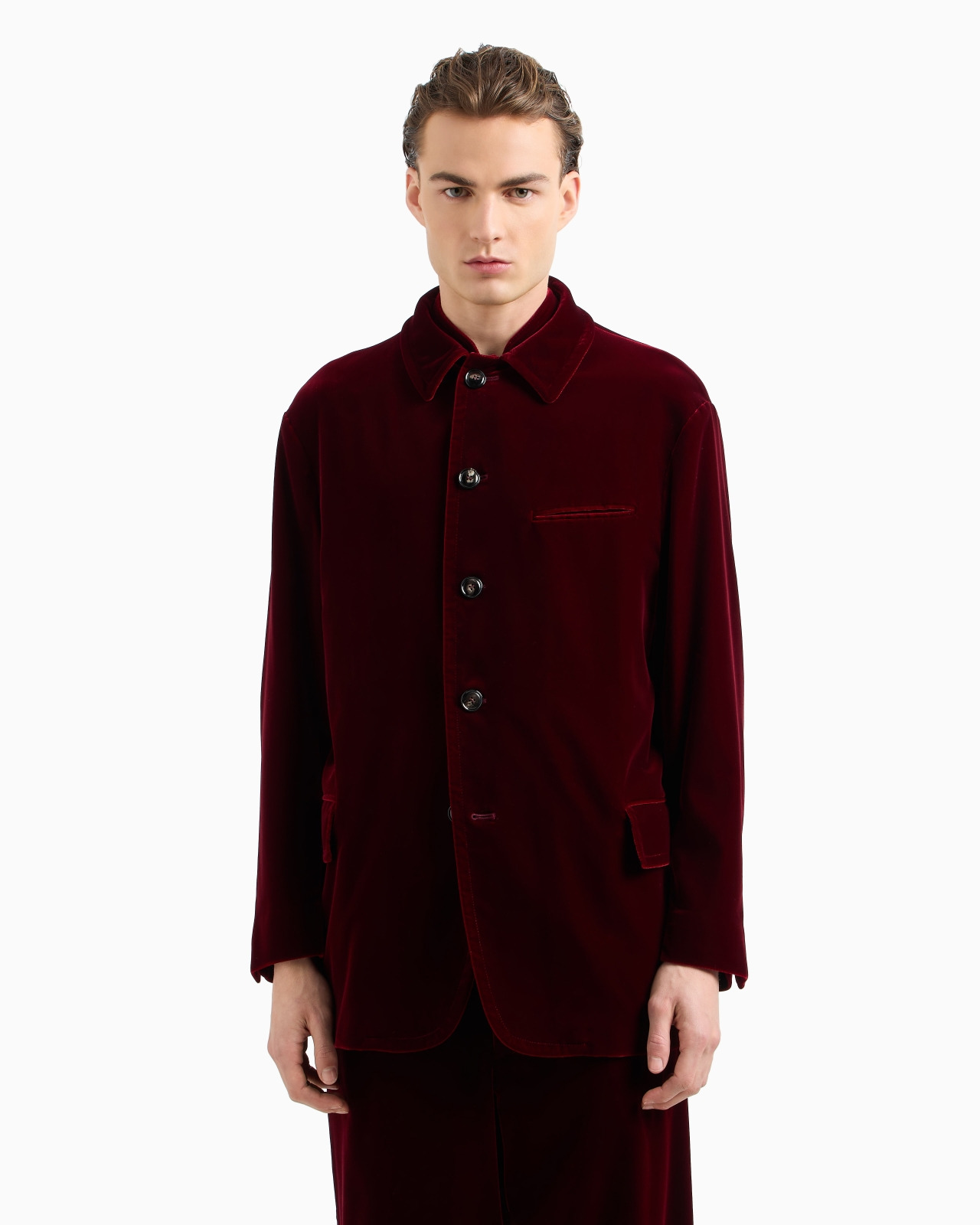 SINGLE-BREASTED JACKET IN VELVET - 4