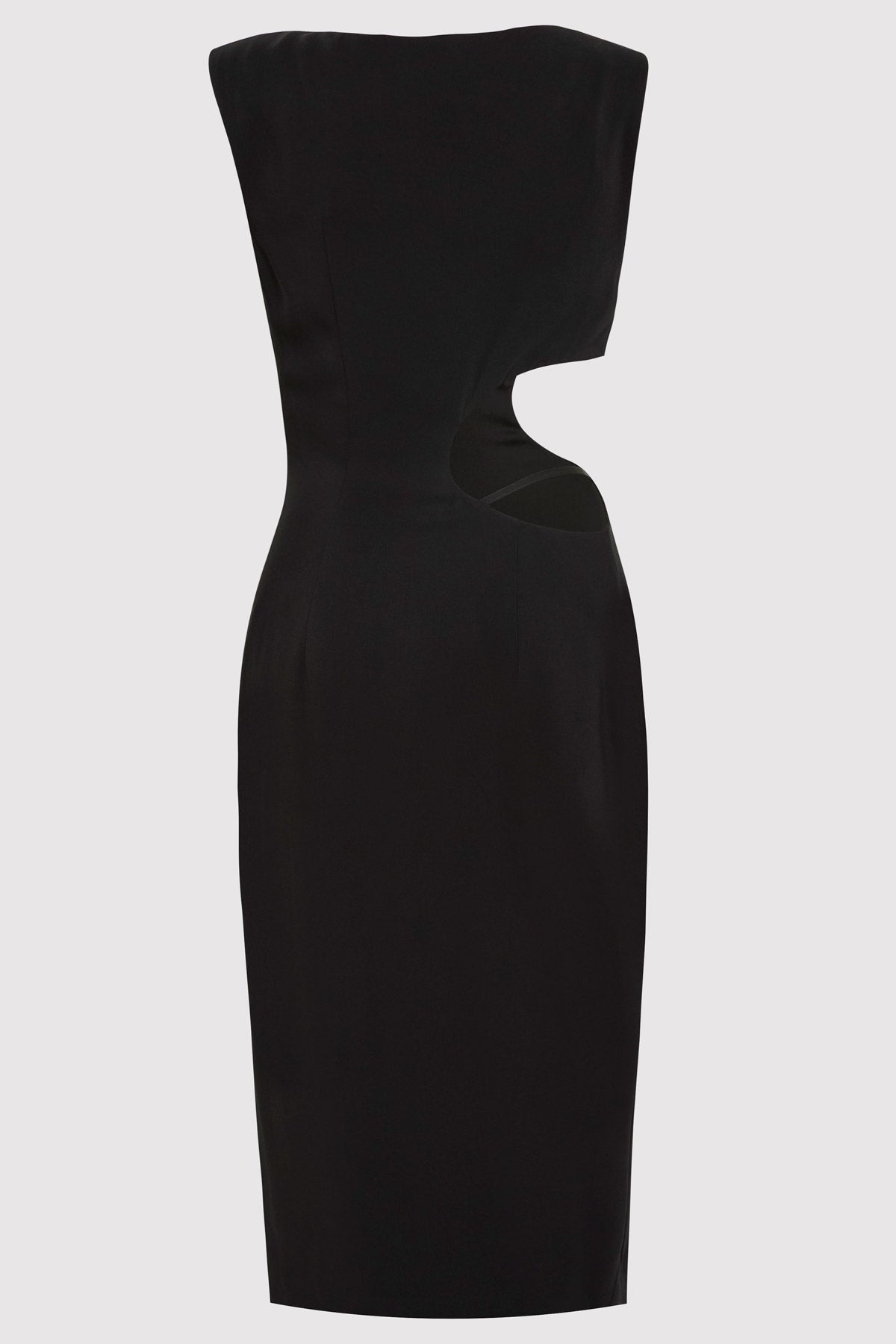 Arc Cut Out Dress - Black - 7
