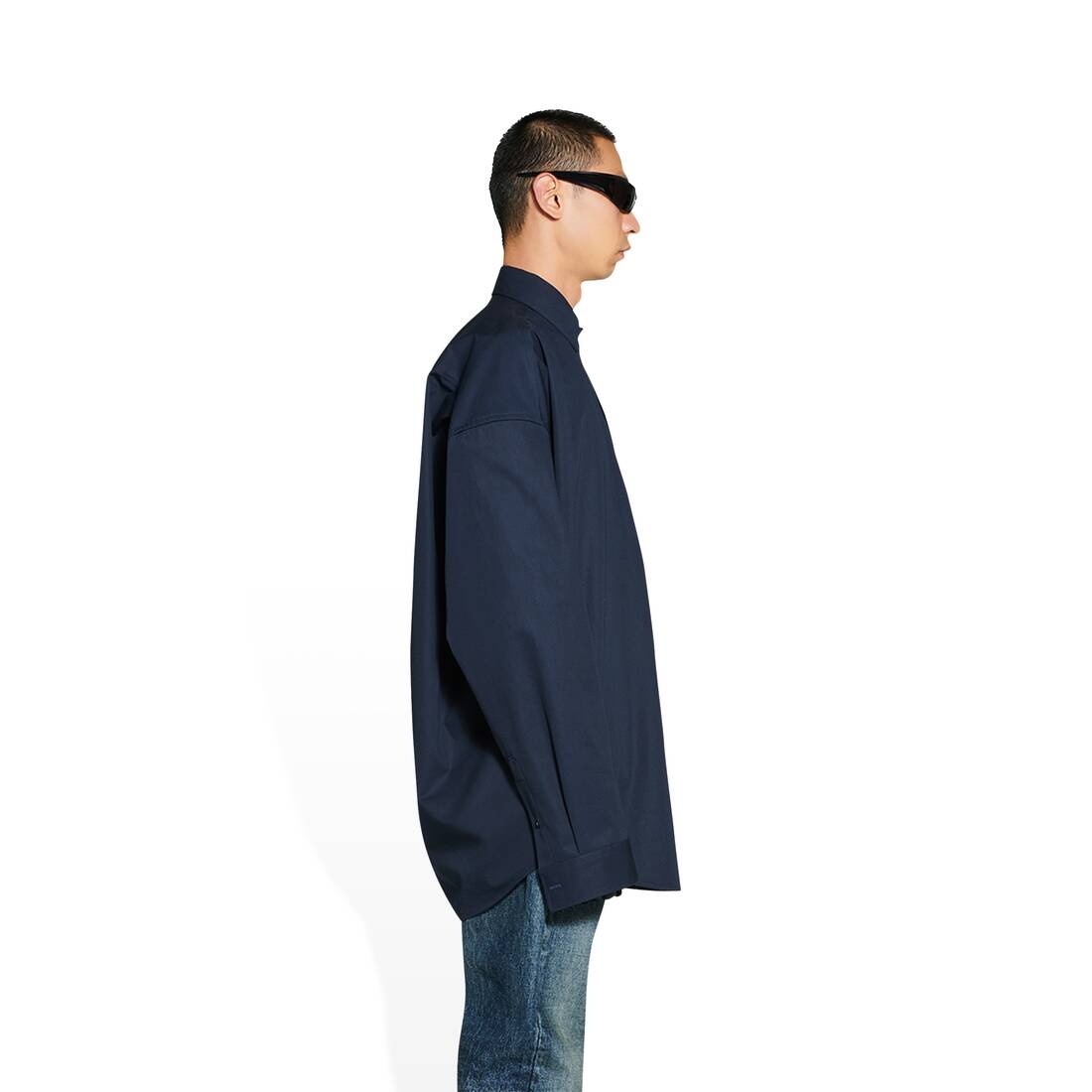 Men's Cocoon Shirt in Navy Blue - 3