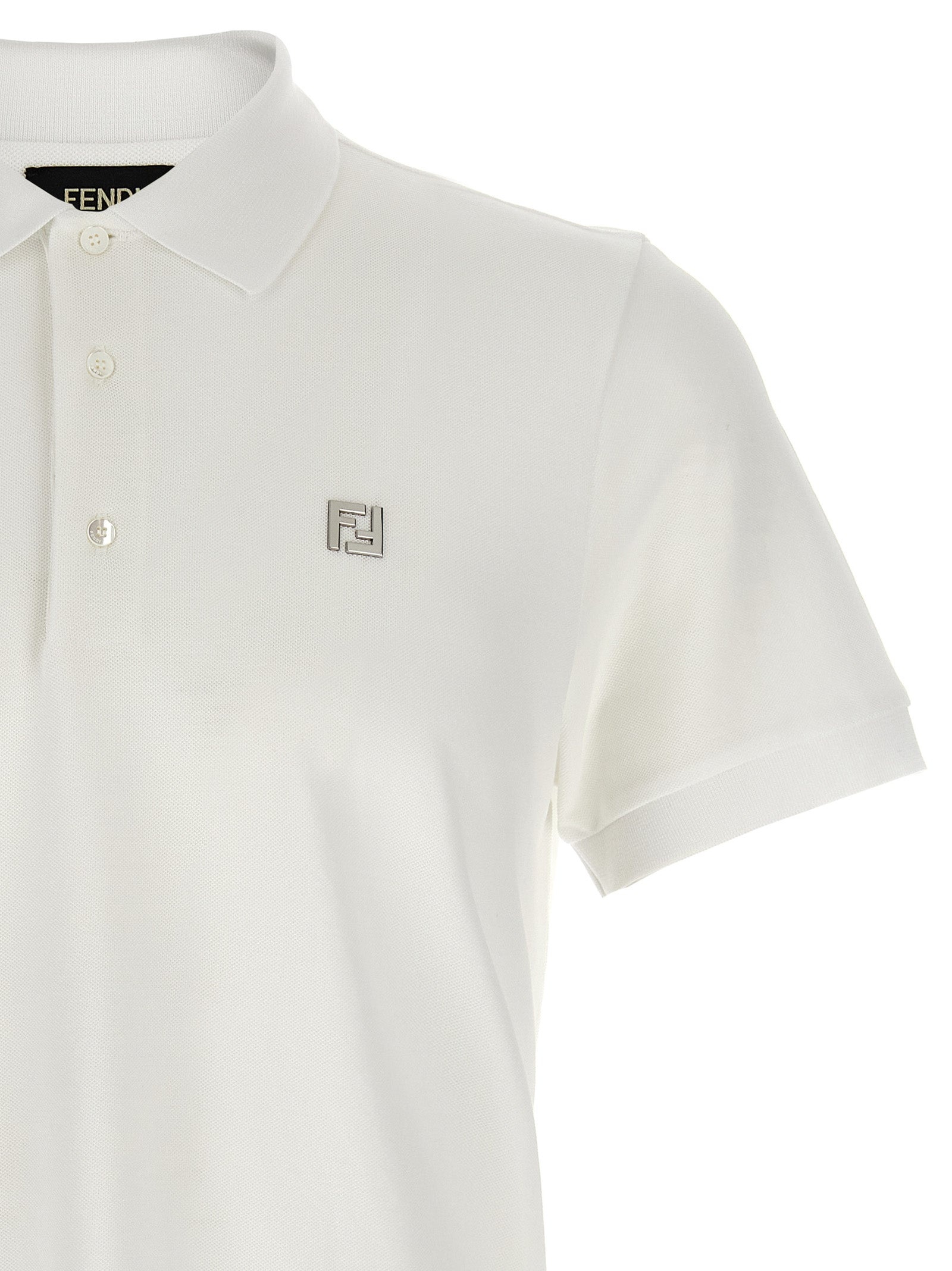 Ff Metallic Logo Shirt Polo White - 3
