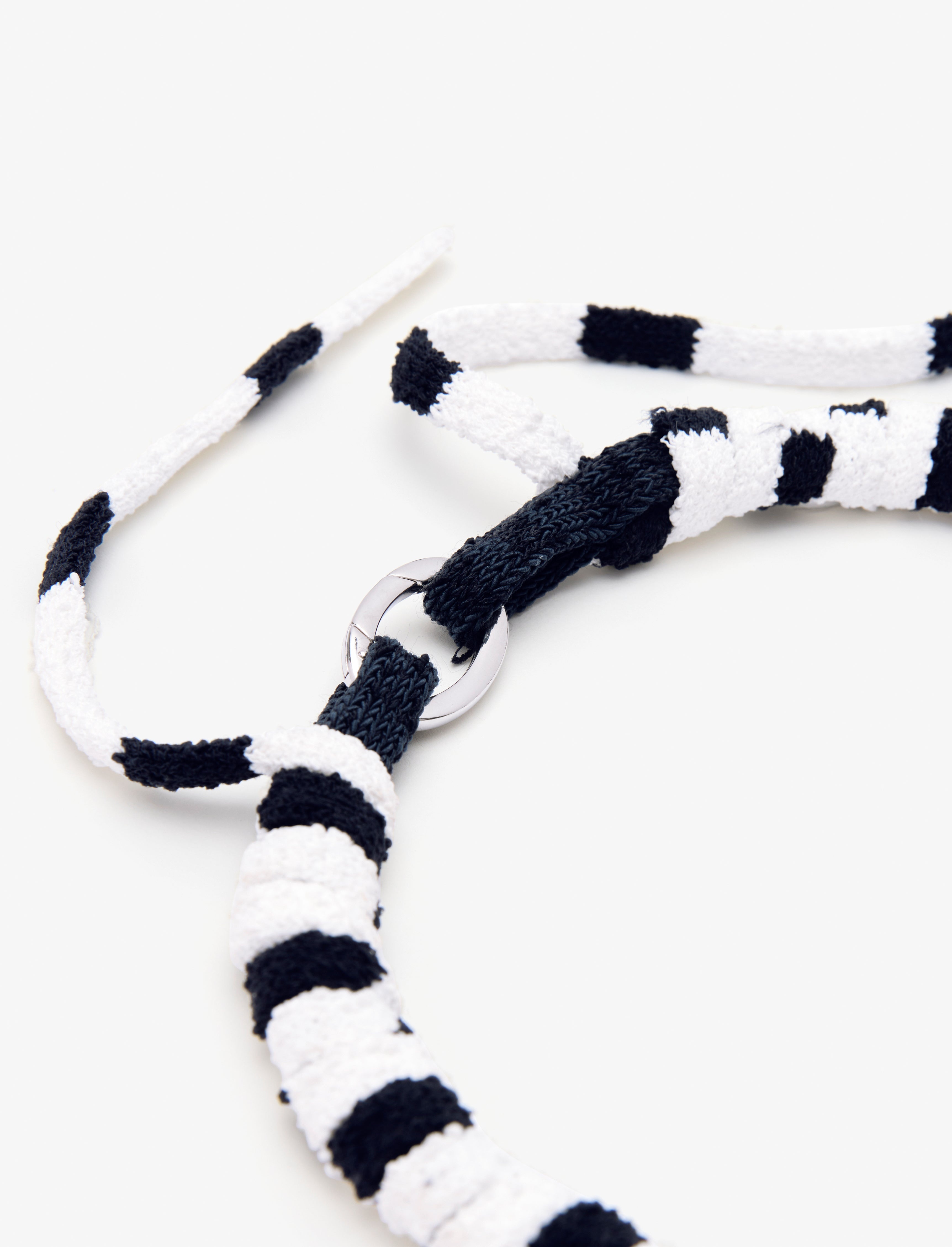 Striped Knit Rolo Necklace - 4