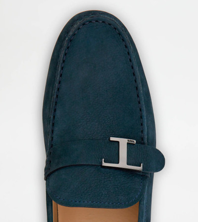 Tod's CITY GOMMINO DRIVING SHOES IN NUBUCK - BLUE outlook