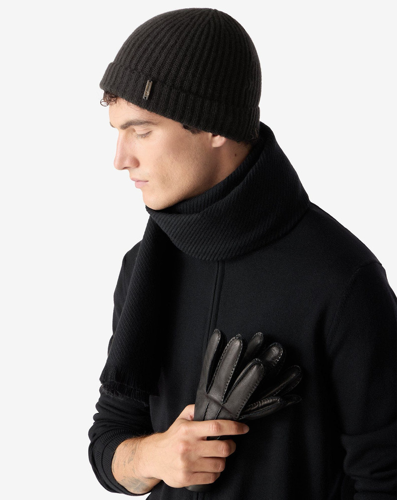 CORNELIANI Black Sublime Cashmere beanie outlook