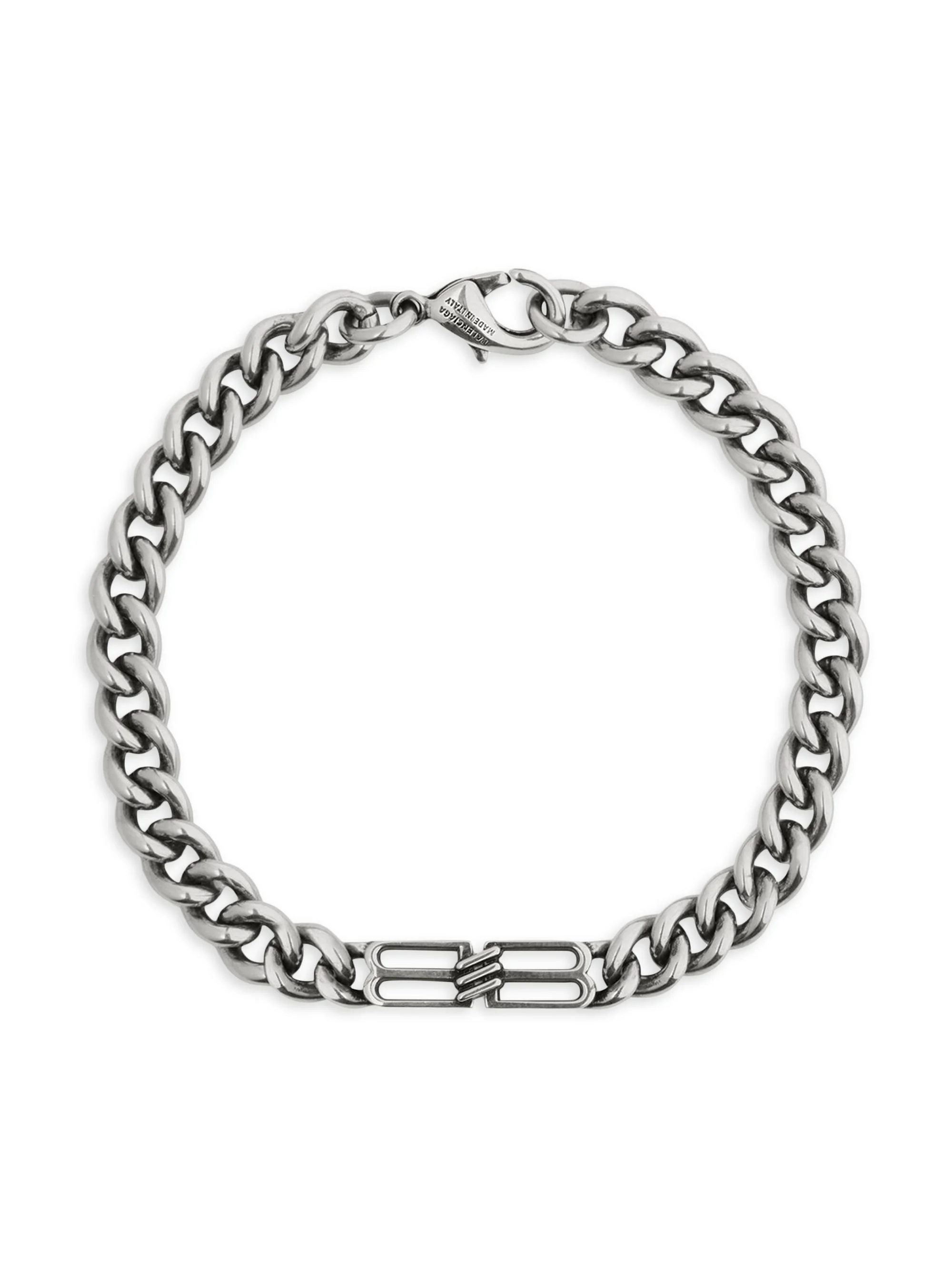 Men's BB Icon Thin Gourmette Bracelet - Antique Silver - 1