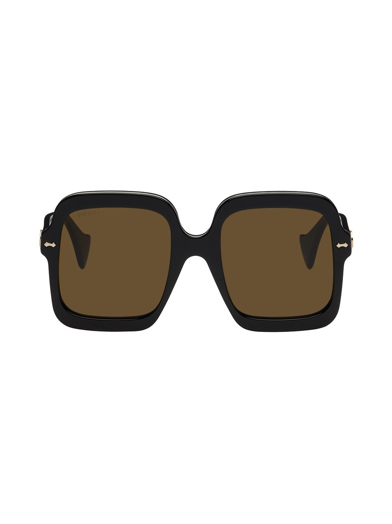 Black Thick Oversize Square Sunglasses - 1
