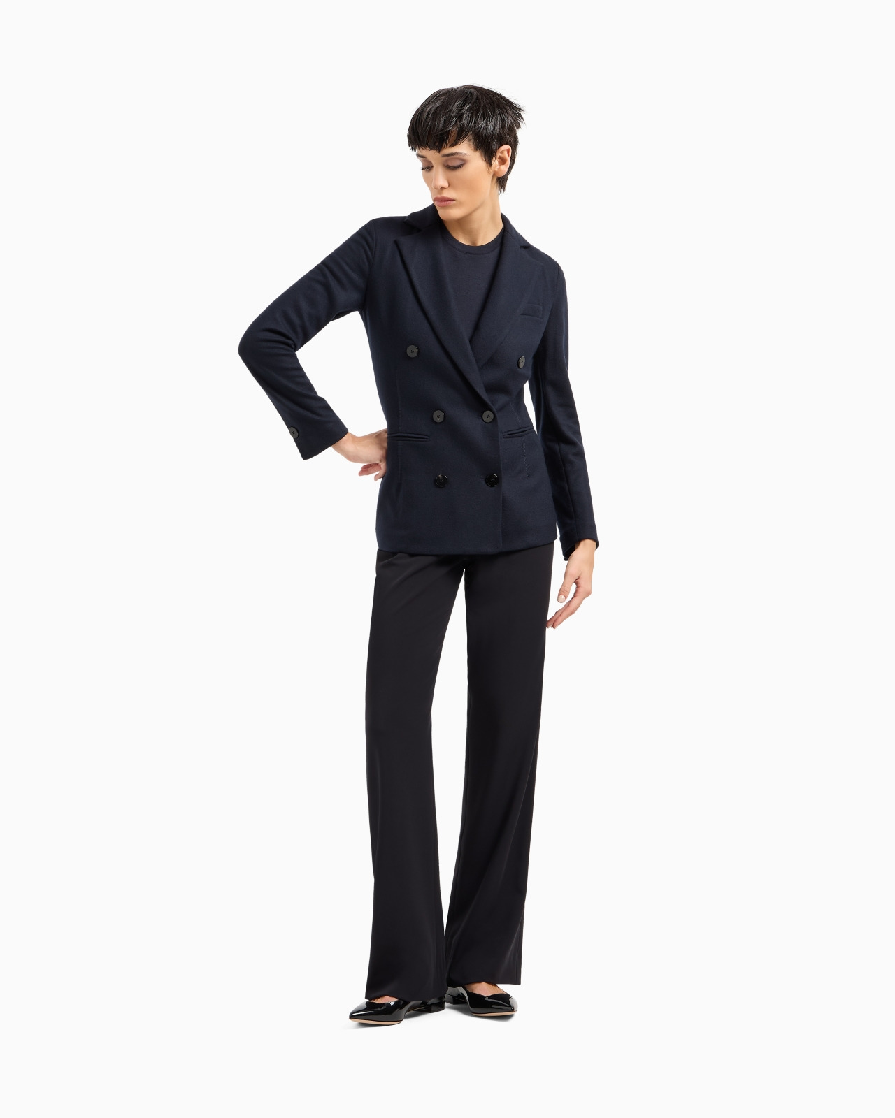 Pure cashmere jersey double-breasted jacket - 2