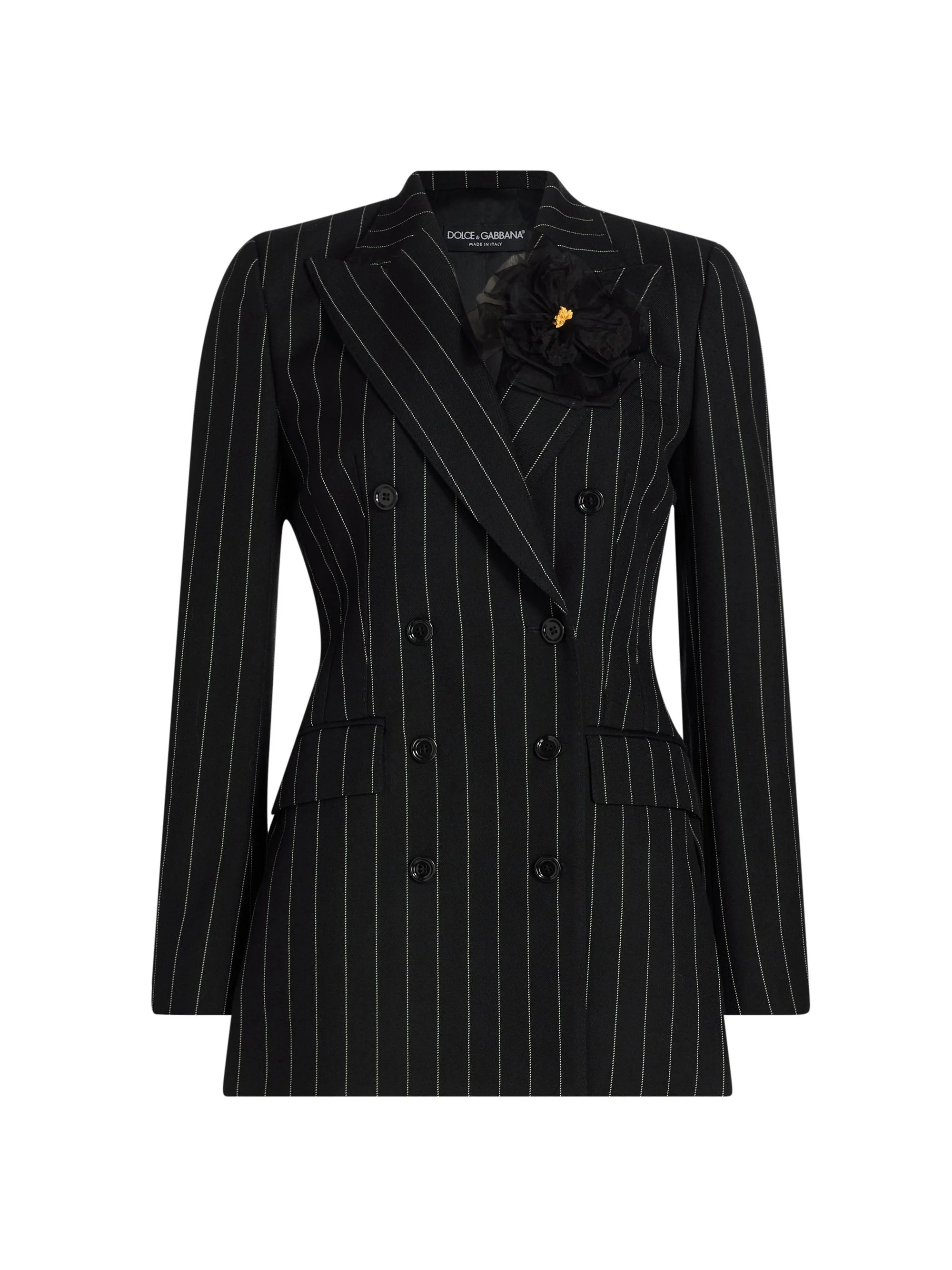 Women's Gessato Pinstripe Wool Double-Breasted Blazer - Riga - 1