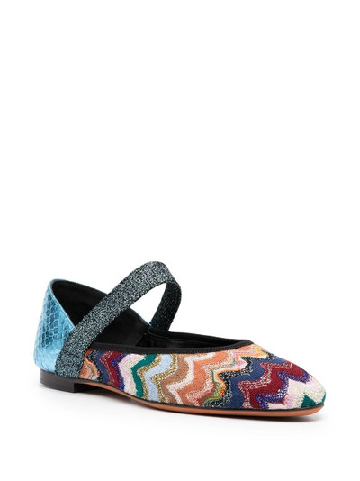 Missoni zigzag knit ballerina shoes outlook