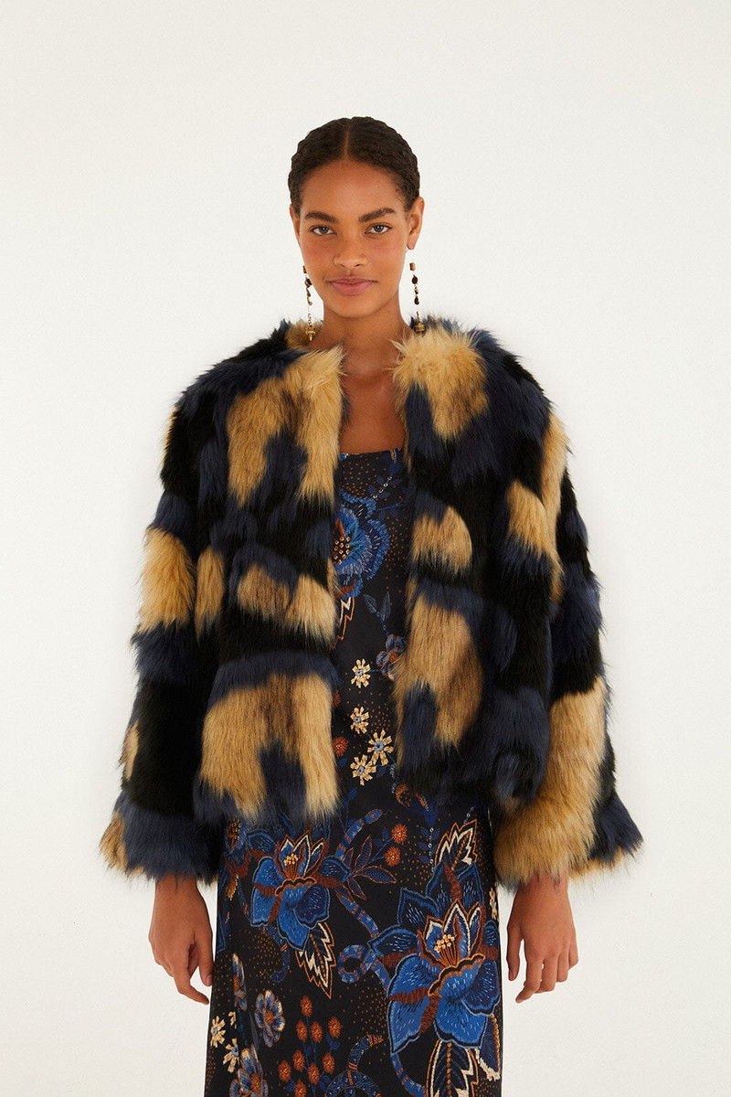 Multicolor Fur Coat 1