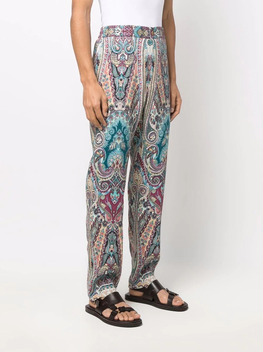 straight-leg paisley-print trousers - 3