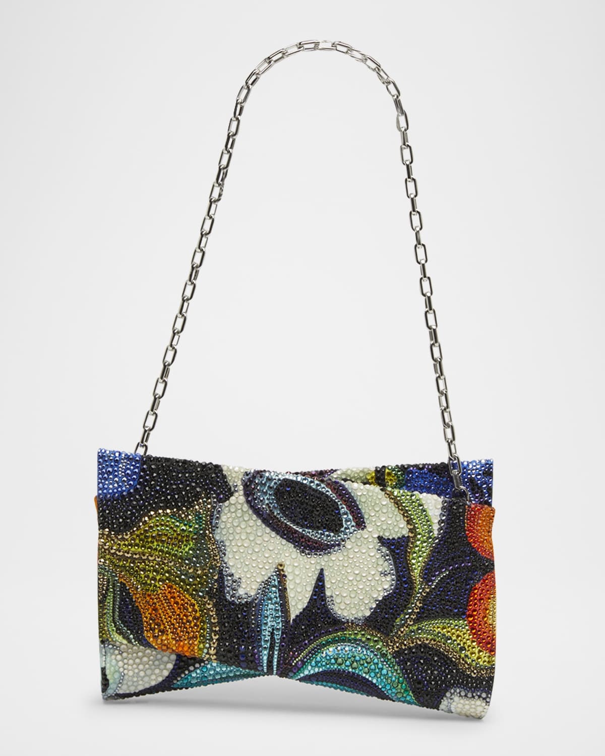 Loubi54 Small Shoulder Bag in Flower Strass Naplak Leather - 1