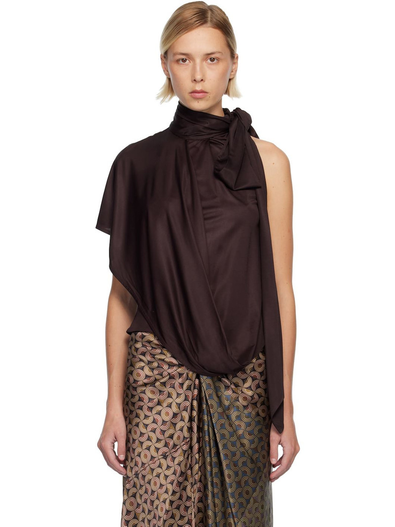 Burgundy Draped Top 1