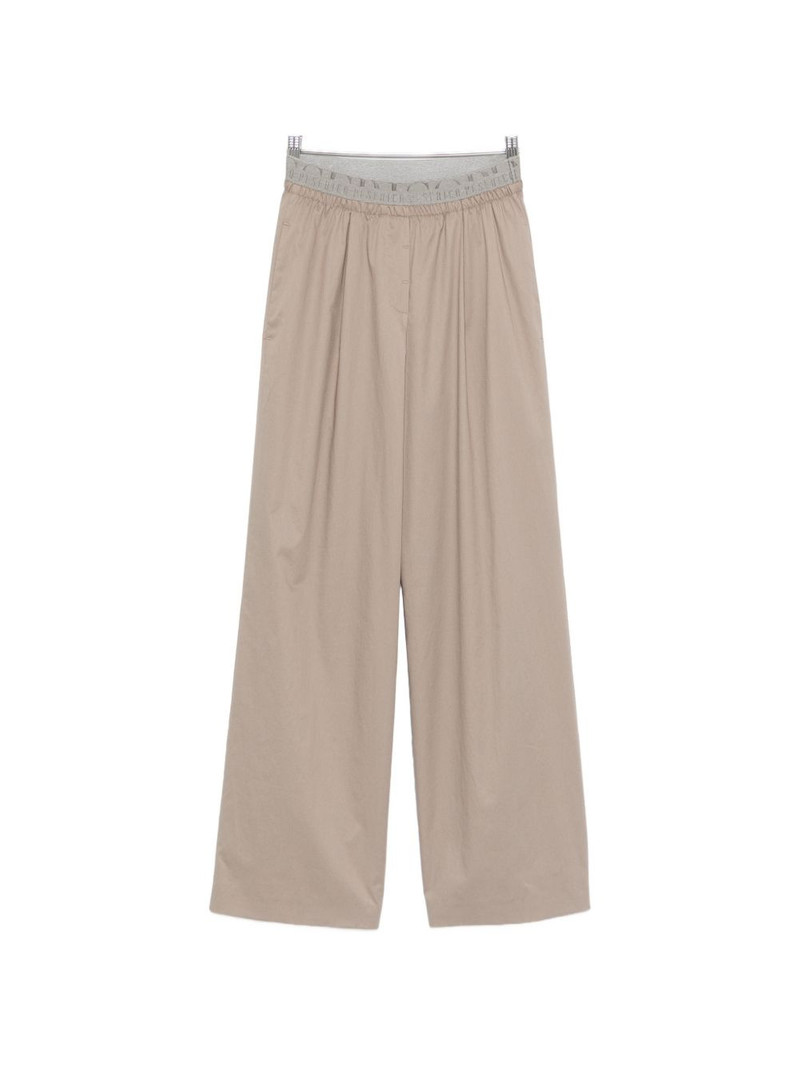 logo-waistband pleated pants 1