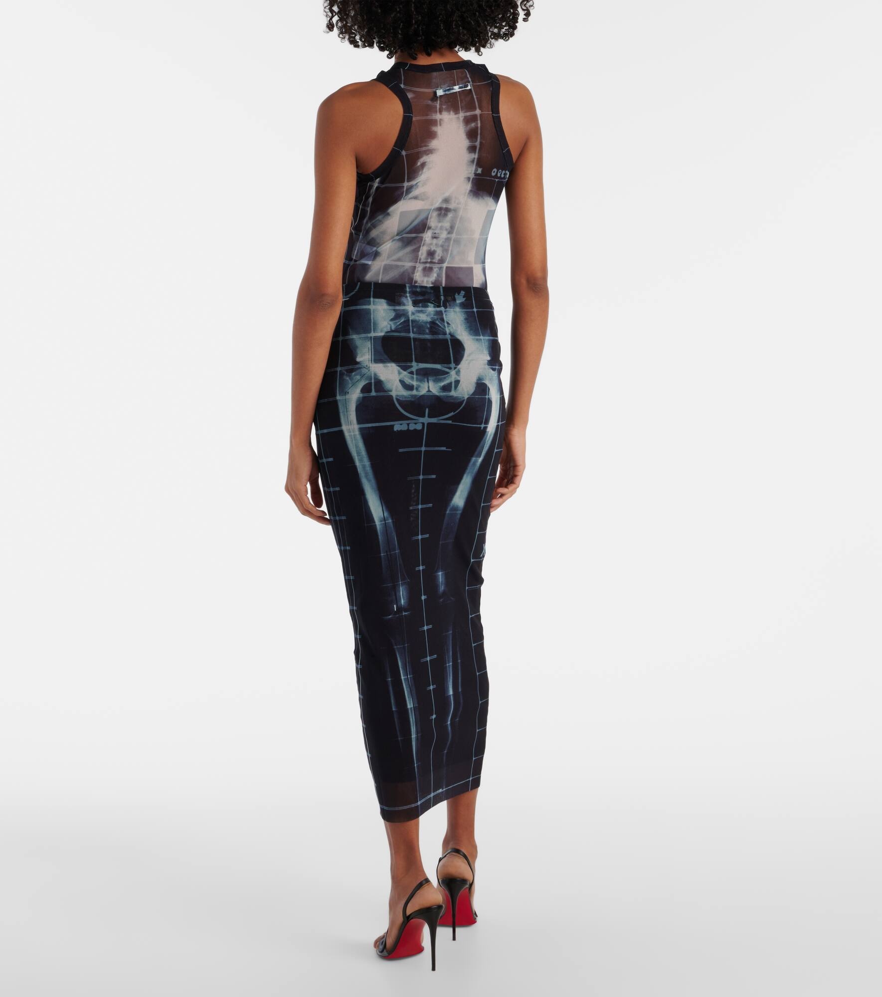 Printed tulle bodysuit - 3