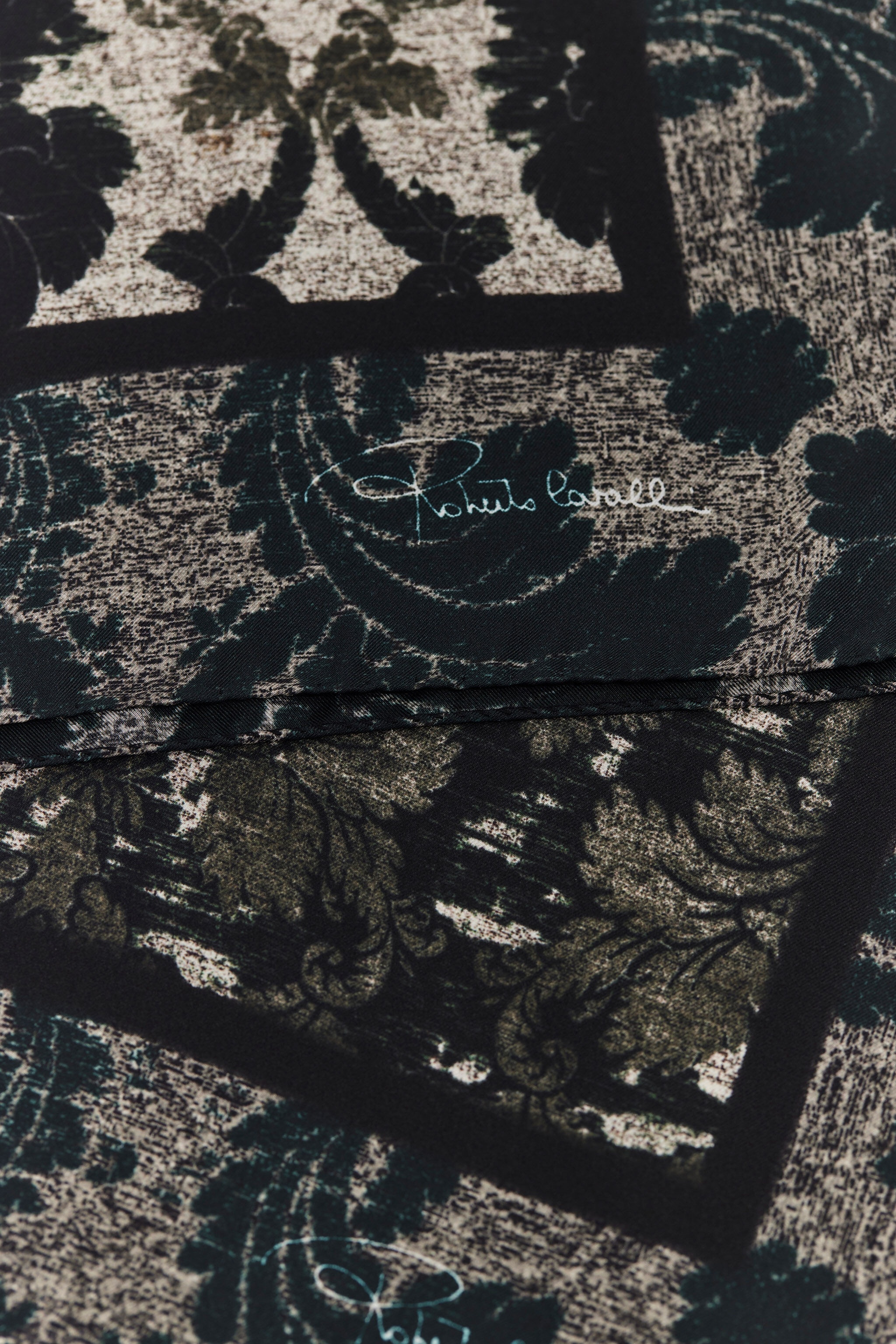 Silk Scarf with Brocade Print - 3