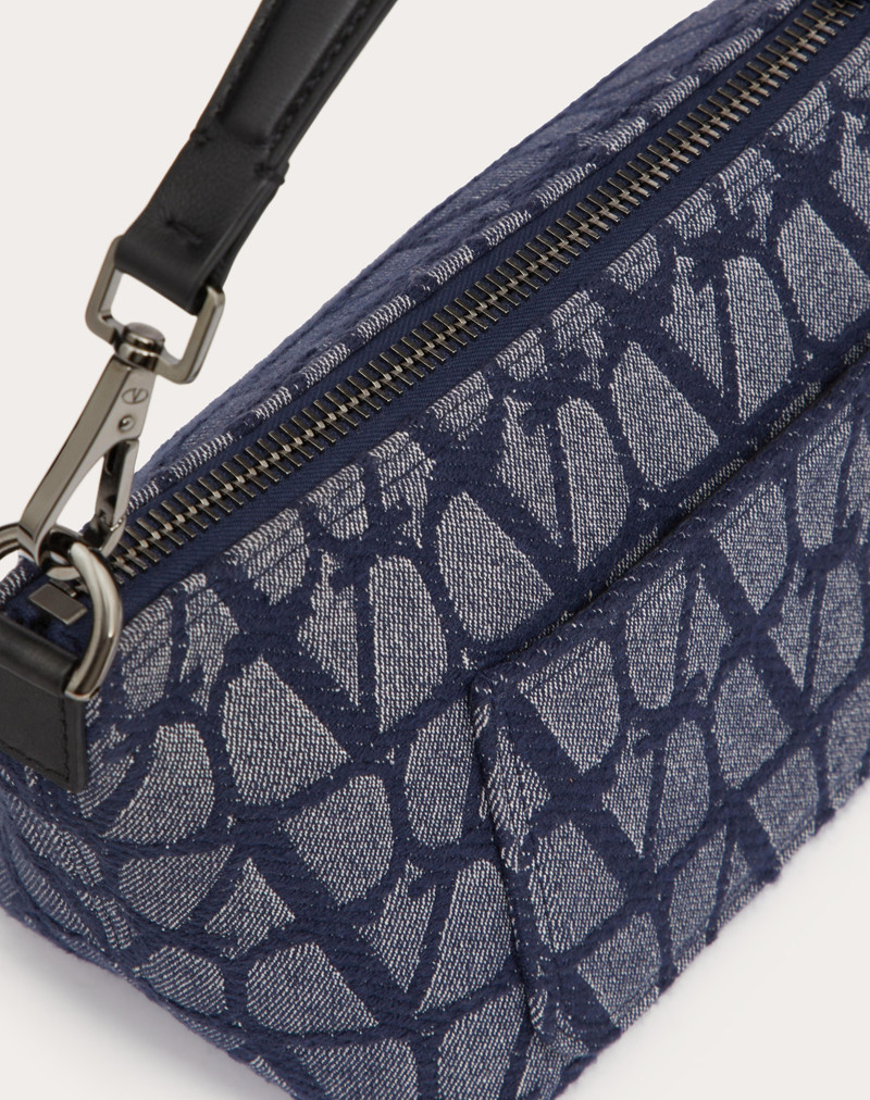 DENIM-EFFECT TOILE ICONOGRAPHE JACQUARD FABRIC CROSSBODY BAG 8