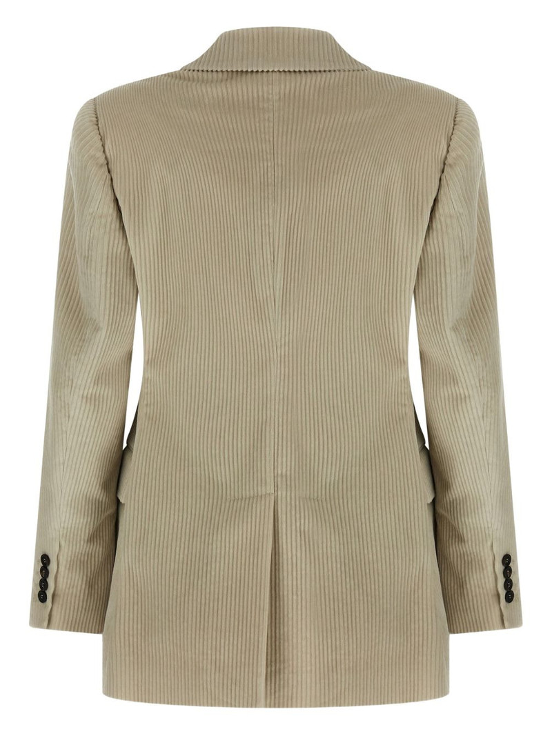 Brunello Cucinelli corduroy double-breasted jacket outlook