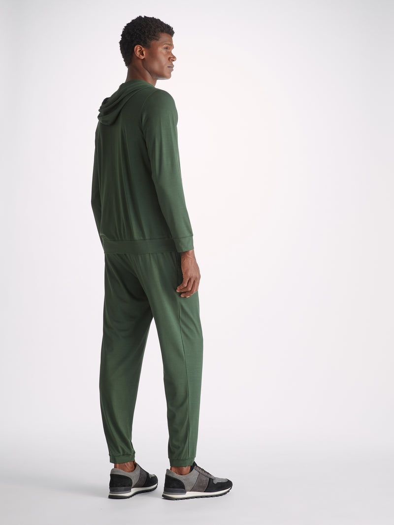 Men's Hoodie Basel Micro Modal Stretch Hunter Green - 4