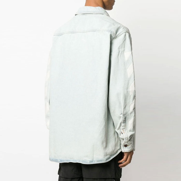 Off-White Printing Denim Jacket Denim Blue OMYD017R203860187101 - 3