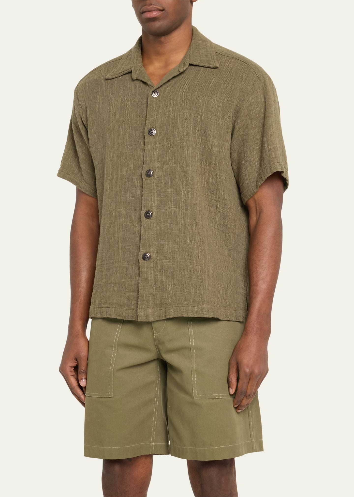 Men's Linen Button-Down Shirt - 4