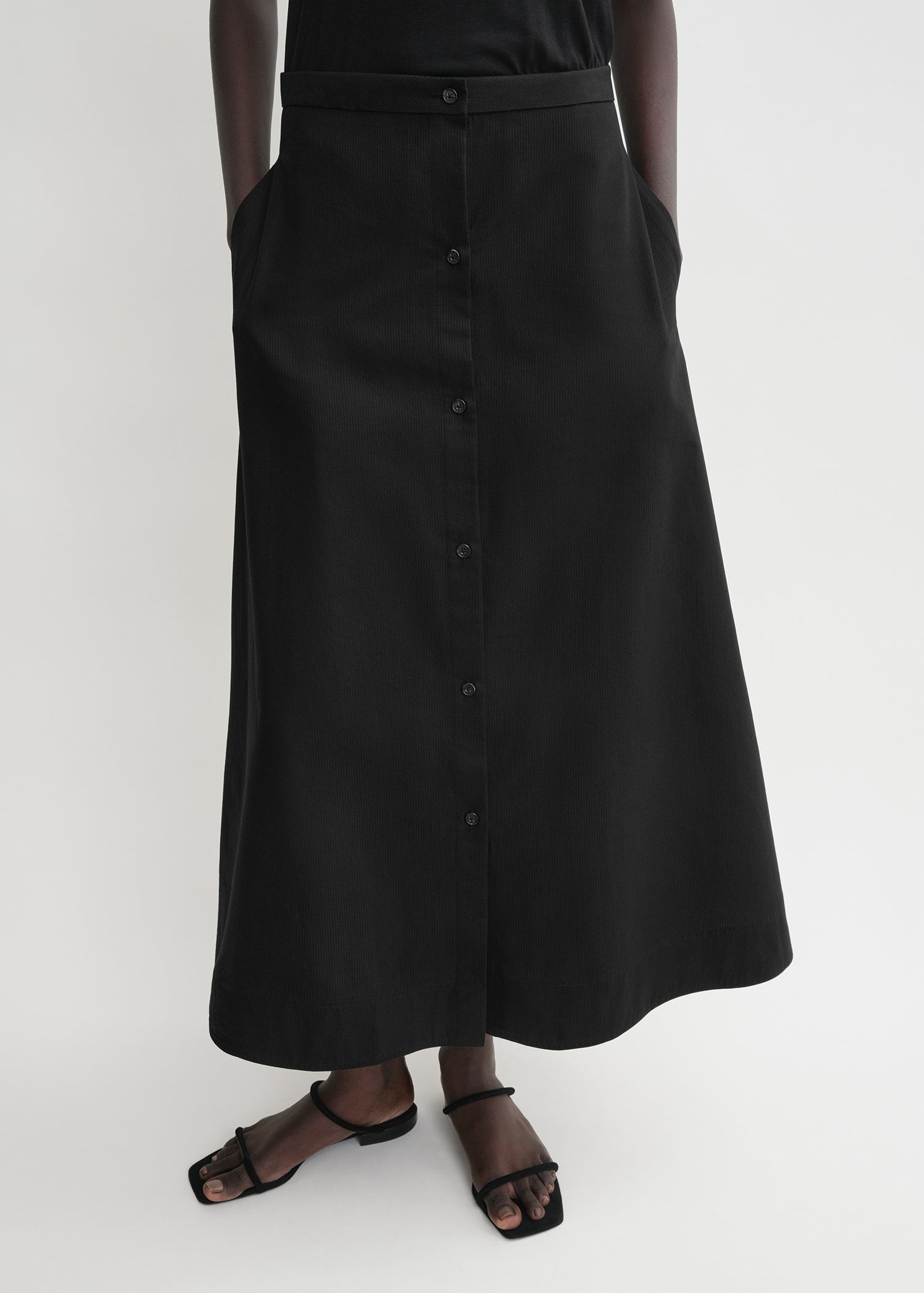 Jacquard stripe skirt black - 5