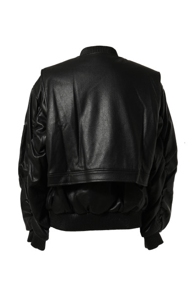 FENG CHEN WANG 2 IN 1 BOMBER JACKET IN PU LEATHER / BLK outlook