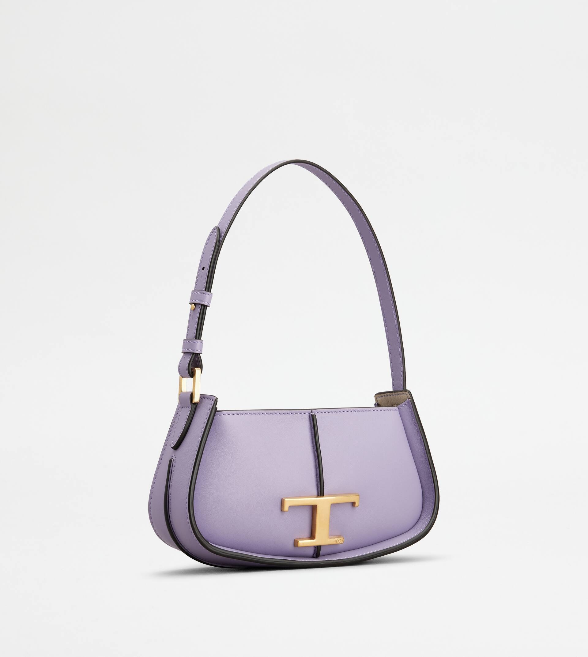 T TIMELESS SHOULDER BAG IN LEATHER MICRO - VIOLET - 3