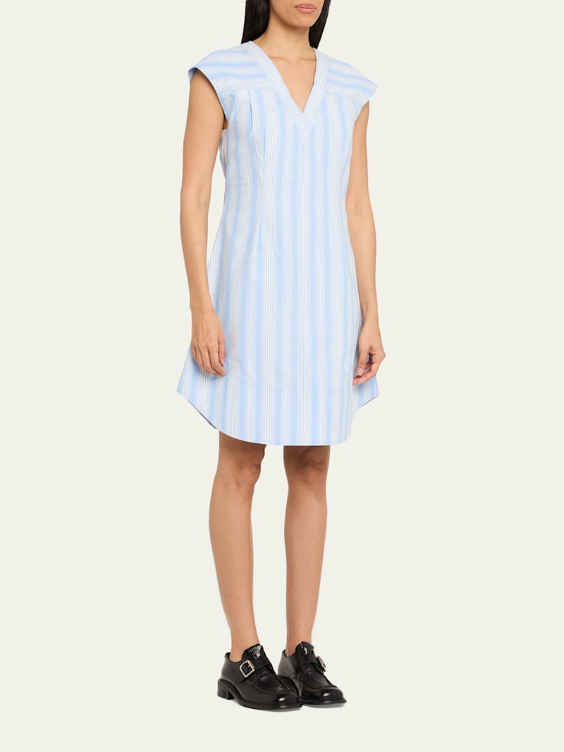 Stripe Cap-Sleeve Shift Dress 4