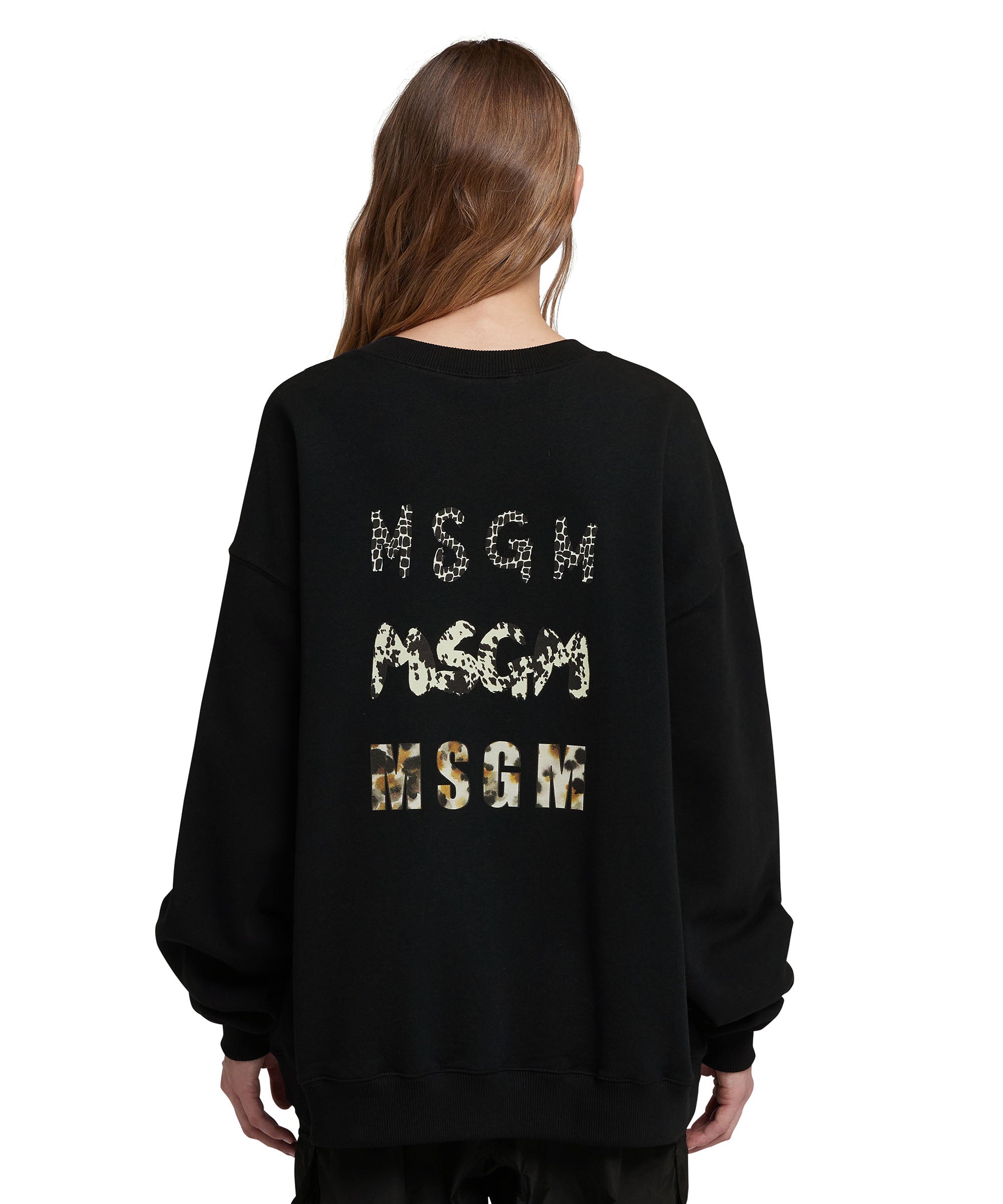 Crew-neck sweatshirt with animal print logo - 3