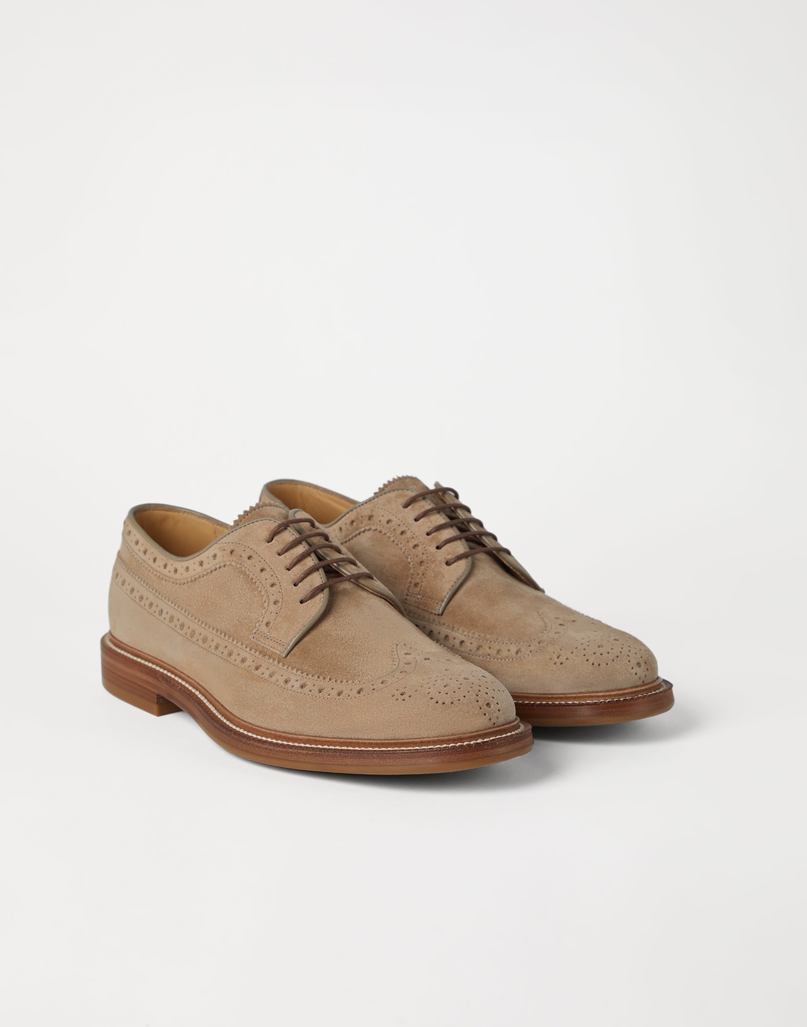 Suede longwing brogues - 1