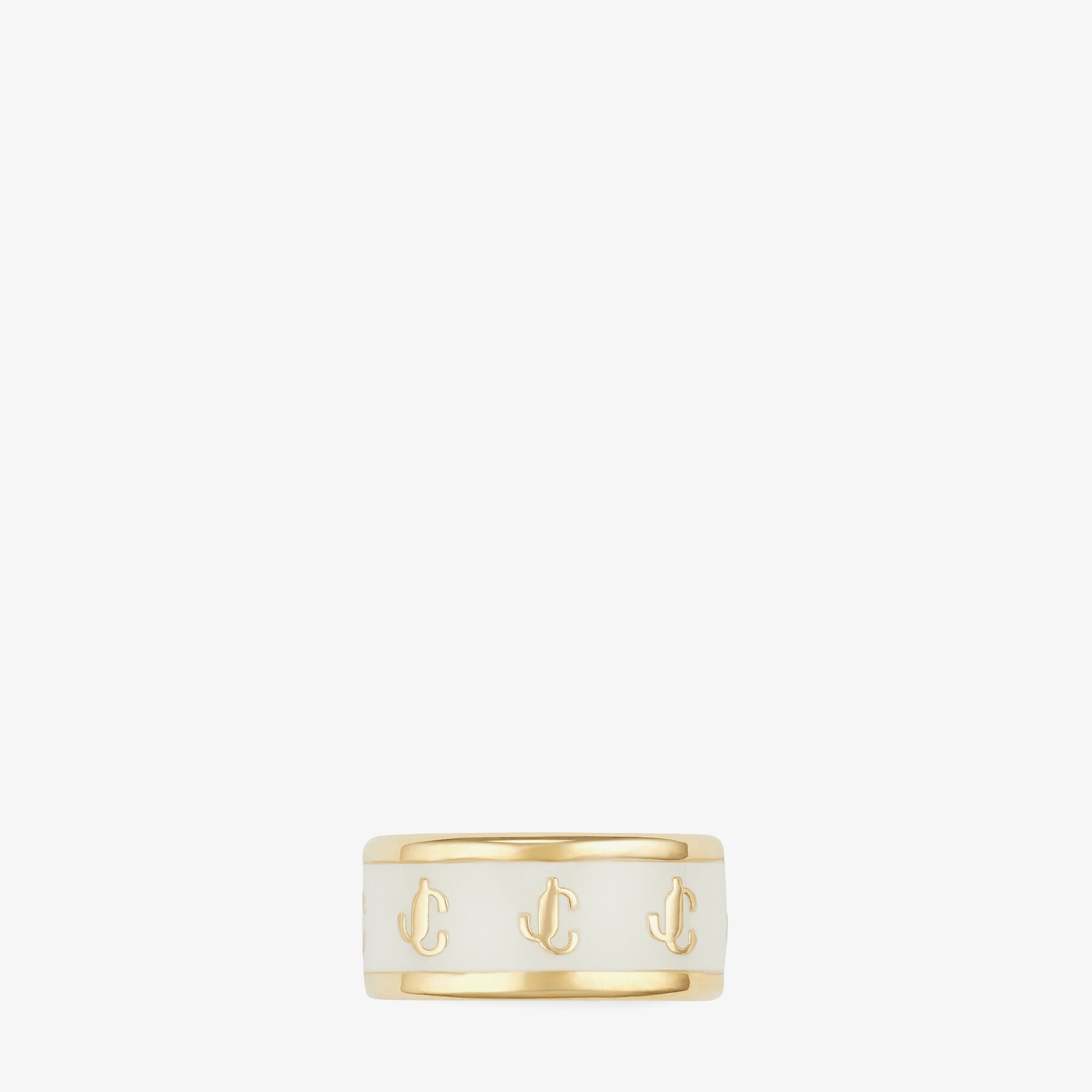 Single JC Ear Cuff
Gold-Finish Metal and Latte Enamel JC Ear Cuff - 3