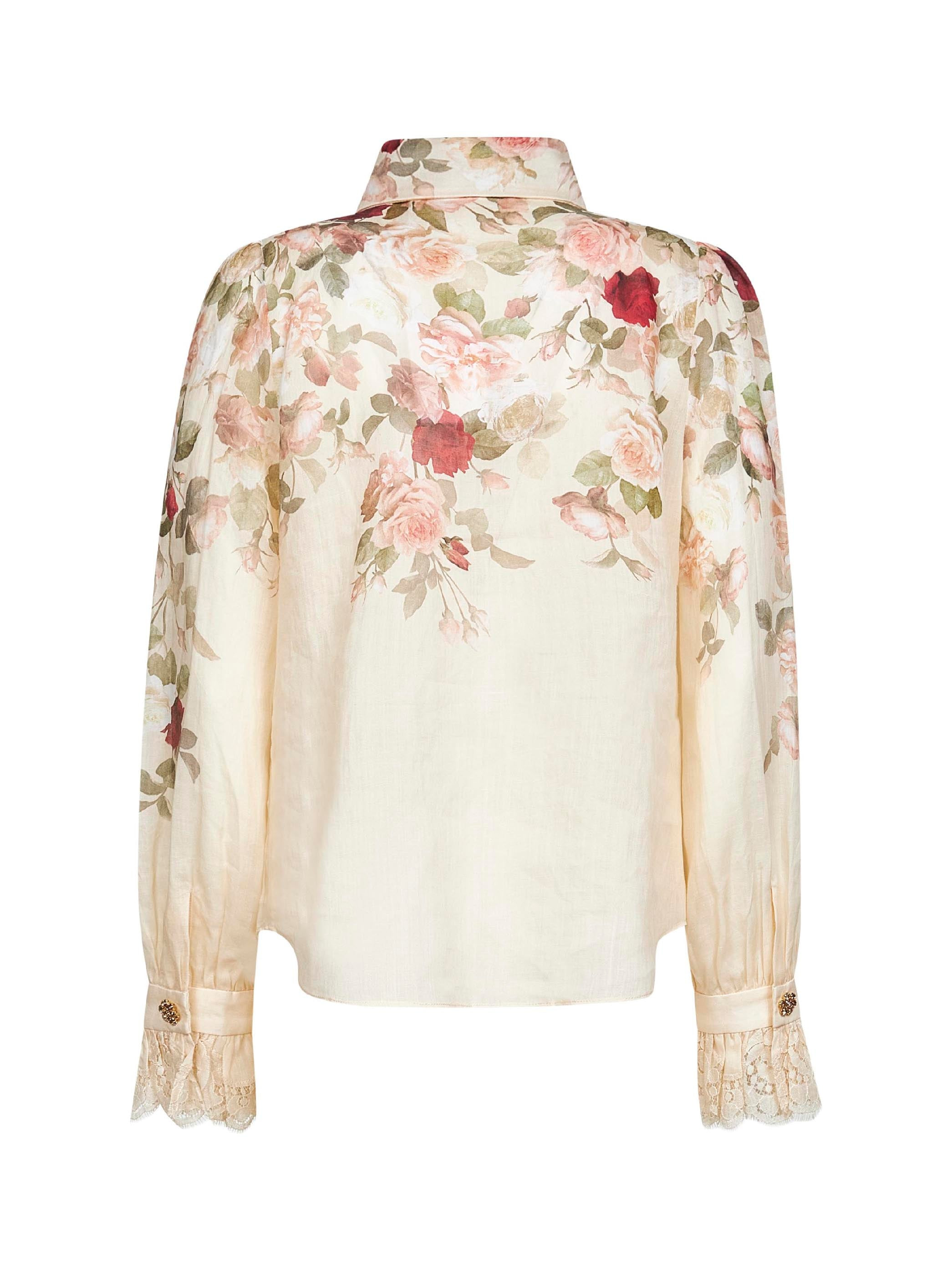 Cream Cascade print Hypnotic Tux shirt - 2