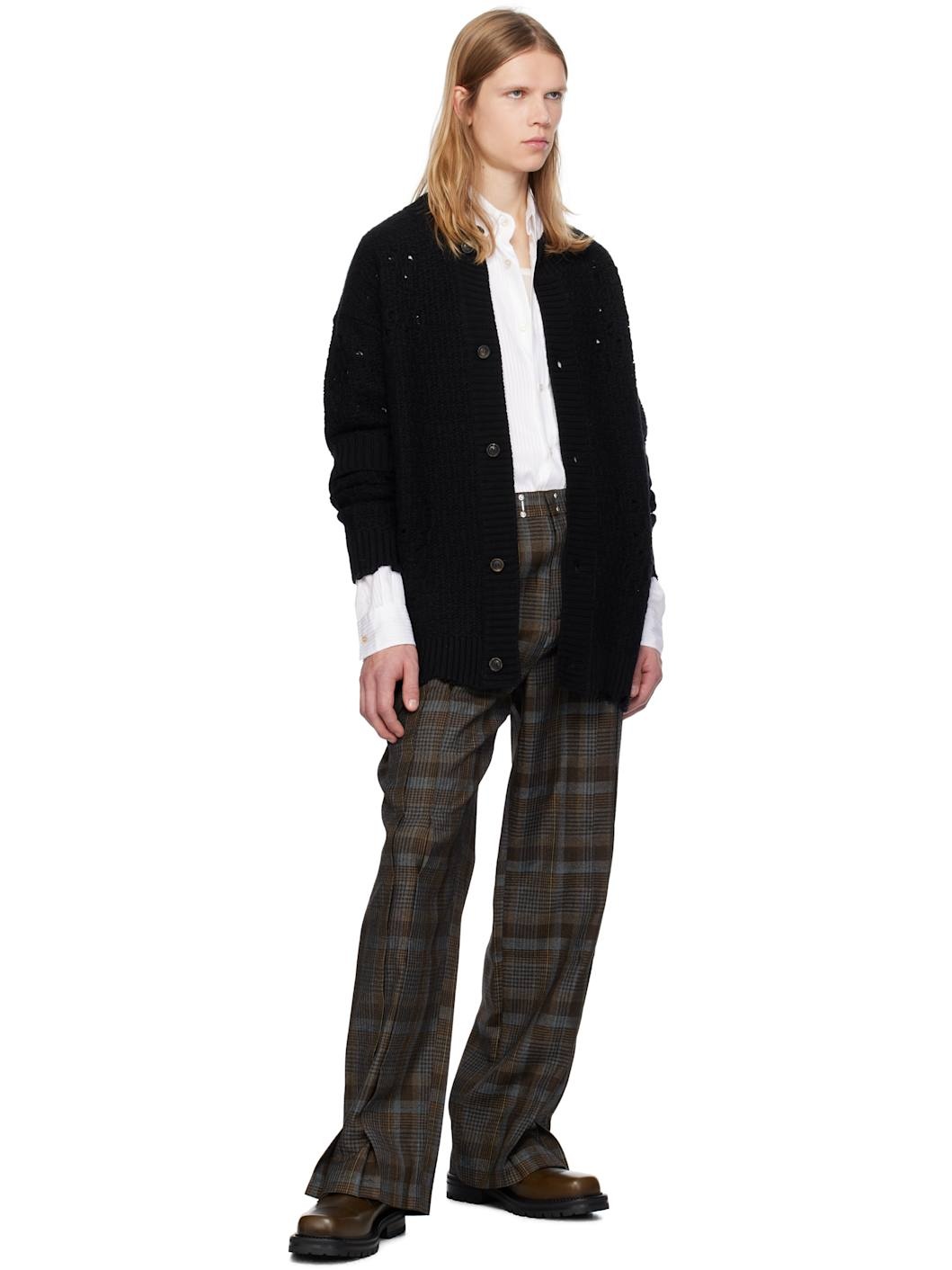 Black Roghen Wool Long Cardigan - 5