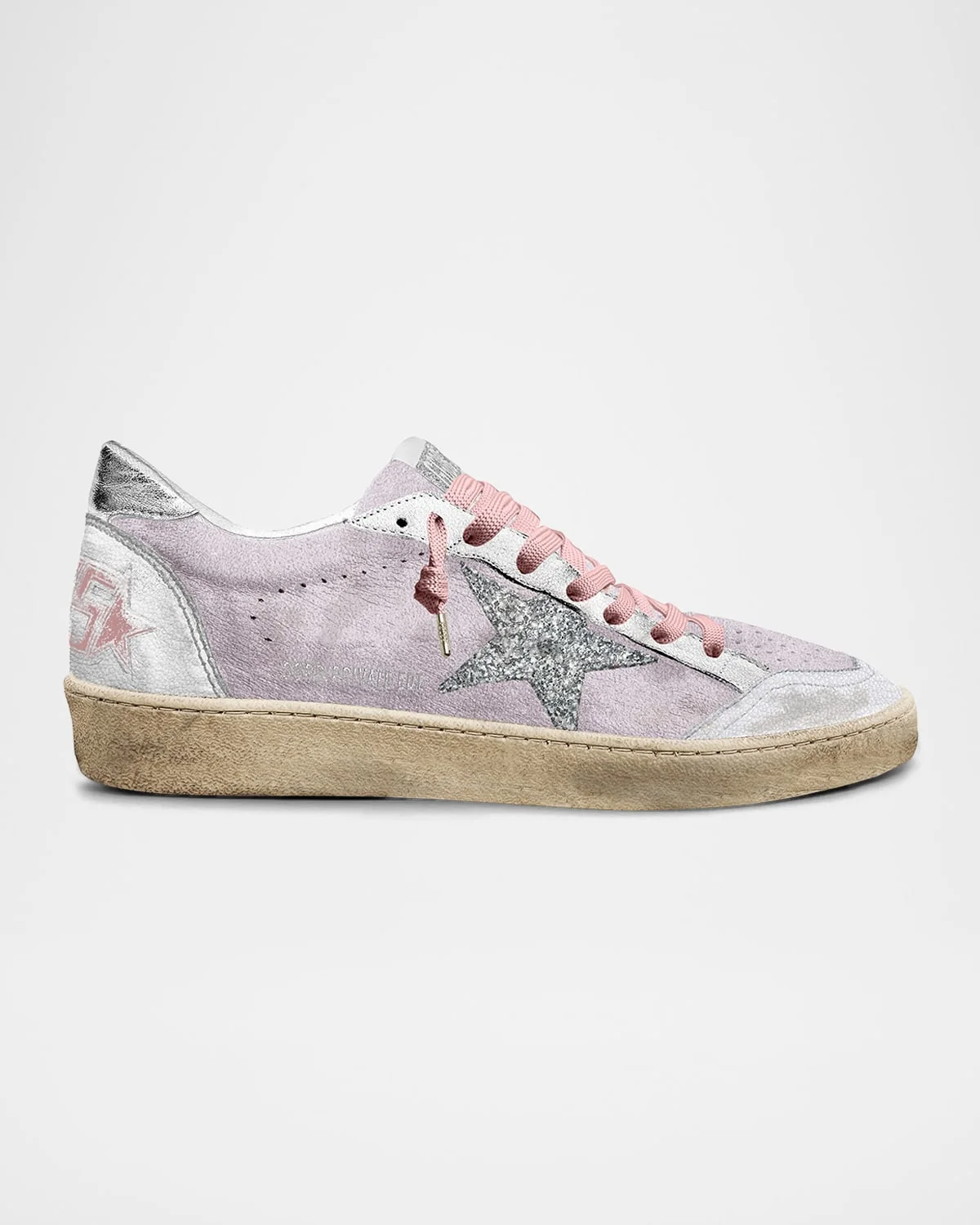 Ball Star Leather Glitter Low-Top Sneakers - 1