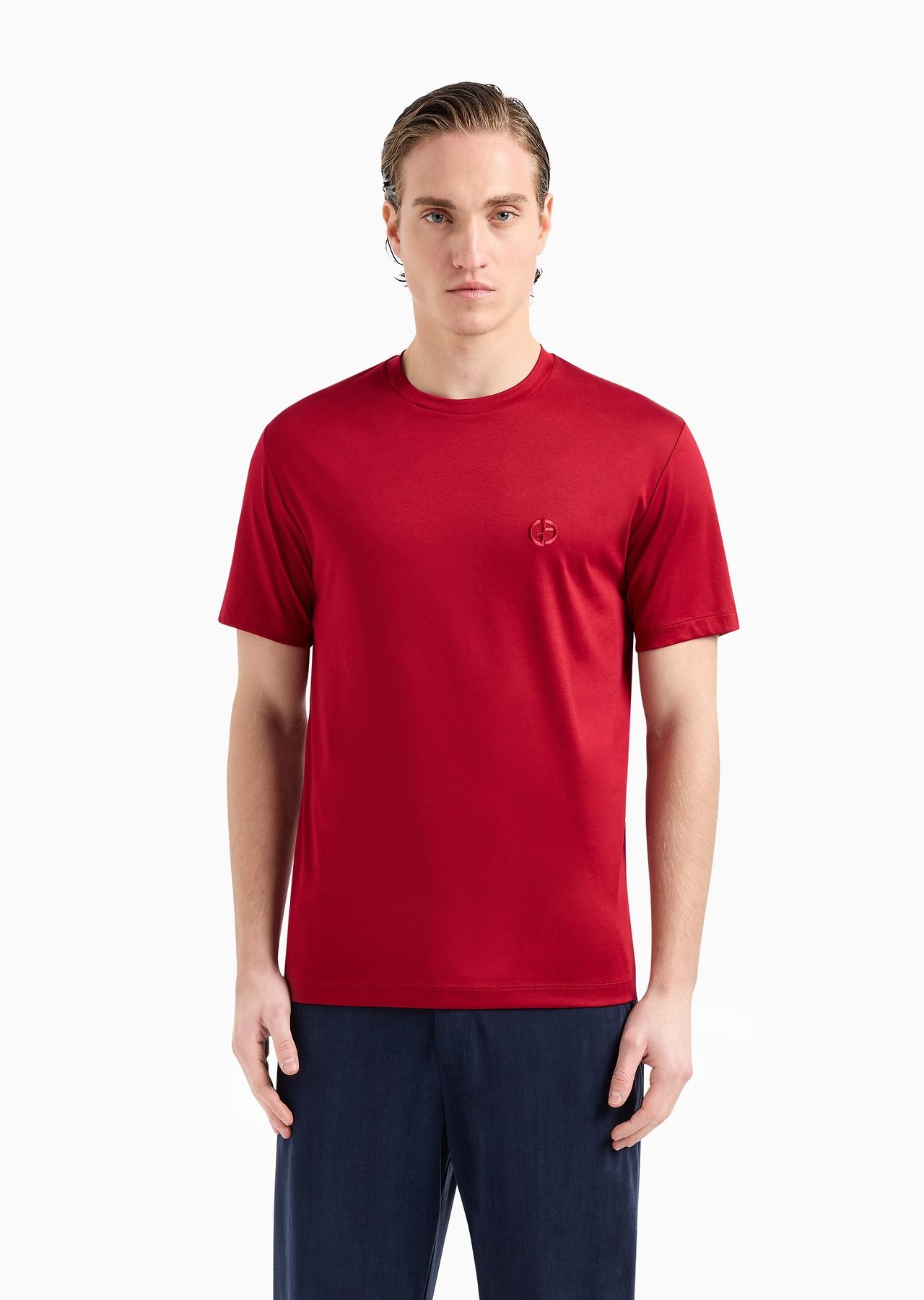 Cotton-interlock T-shirt with embroidered logo - 2