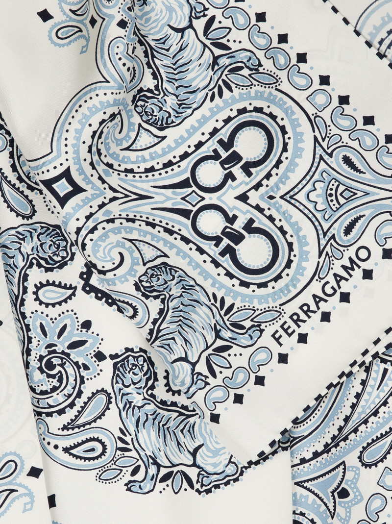 FERRAGAMO Arabesque print silk scarf outlook