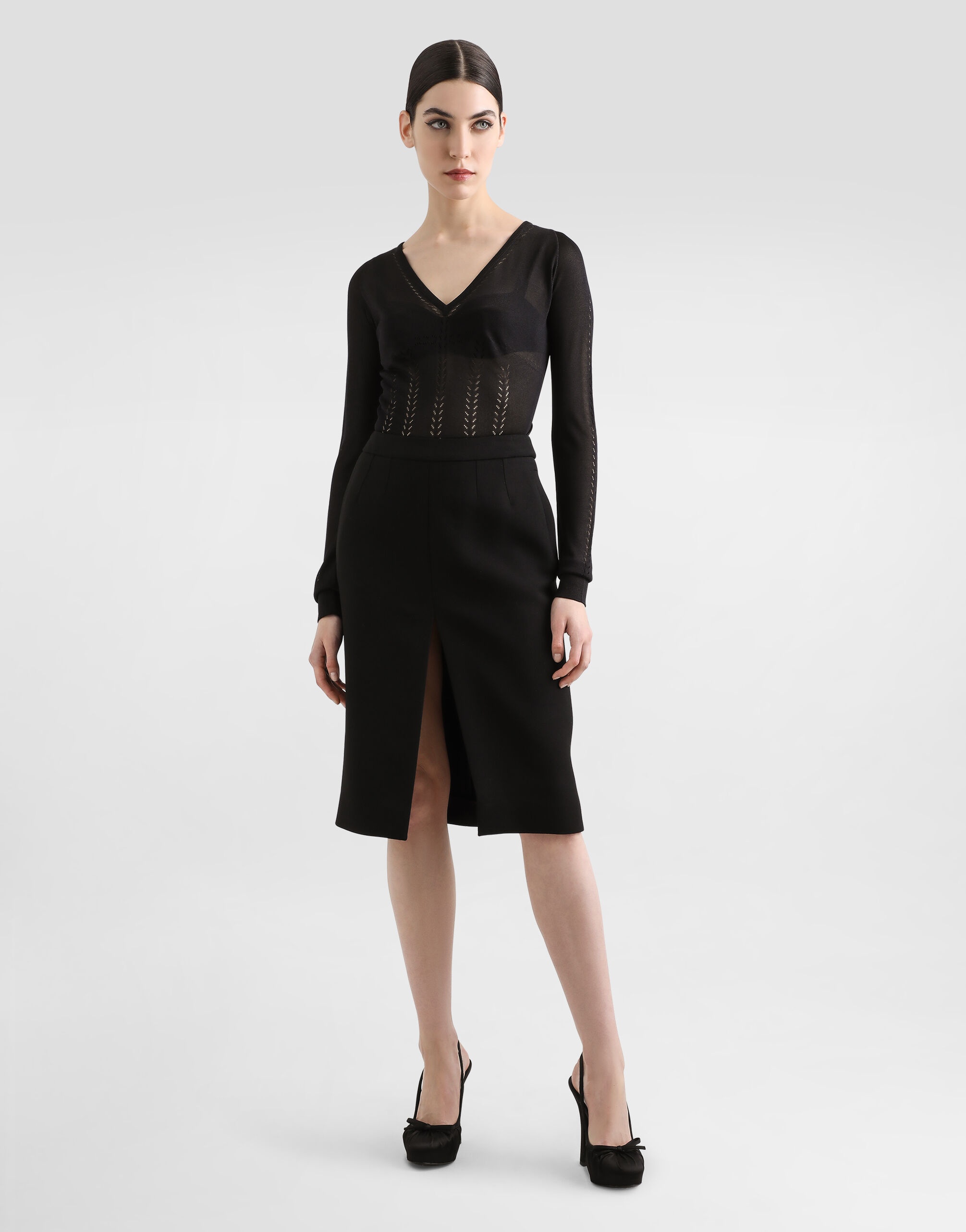 Silk v-neck sweater - 2