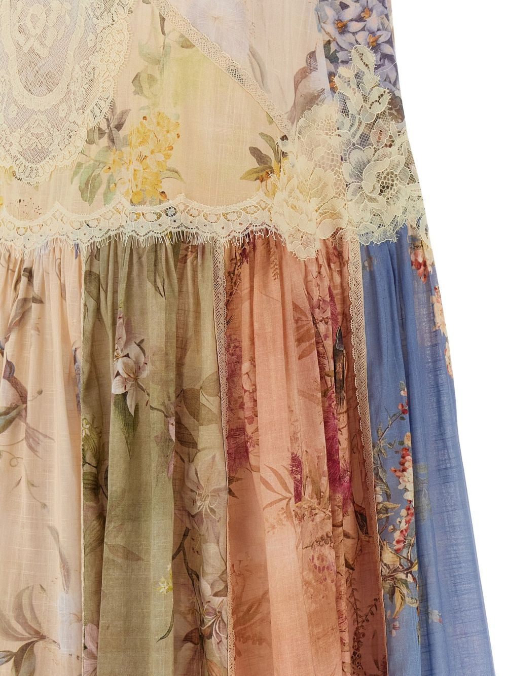 lace-trimmed floral dress - 4