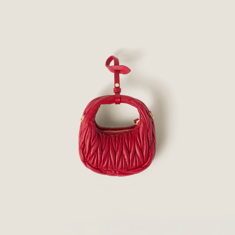 Wander matelassé nappa leather micro hobo bag 4