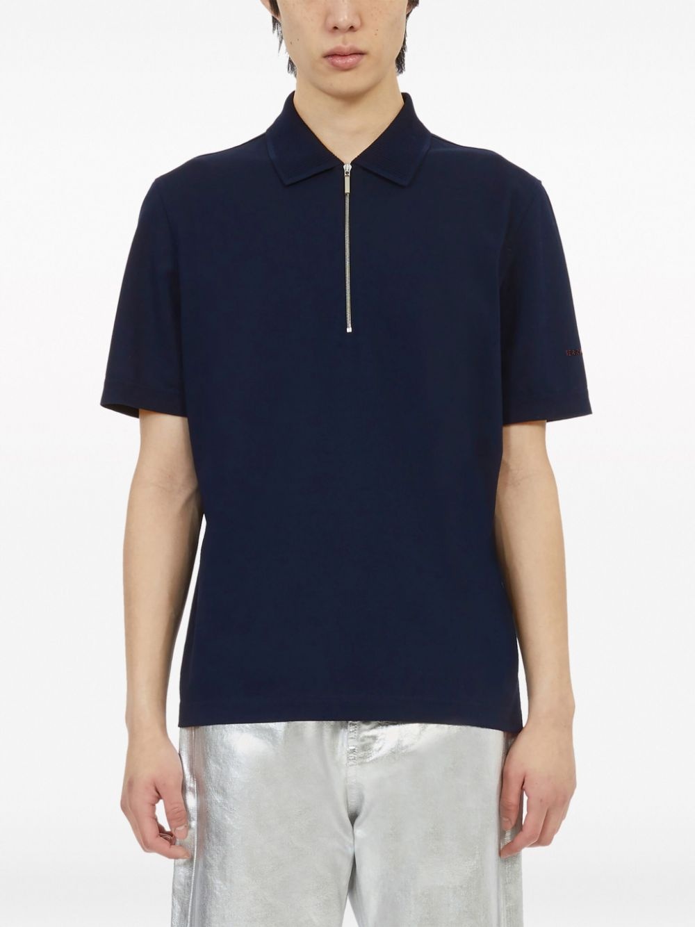 half-zip cotton polo shirt - 3