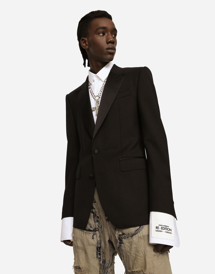 Single-breasted stretch wool Sicilia-fit tuxedo jacket - 4
